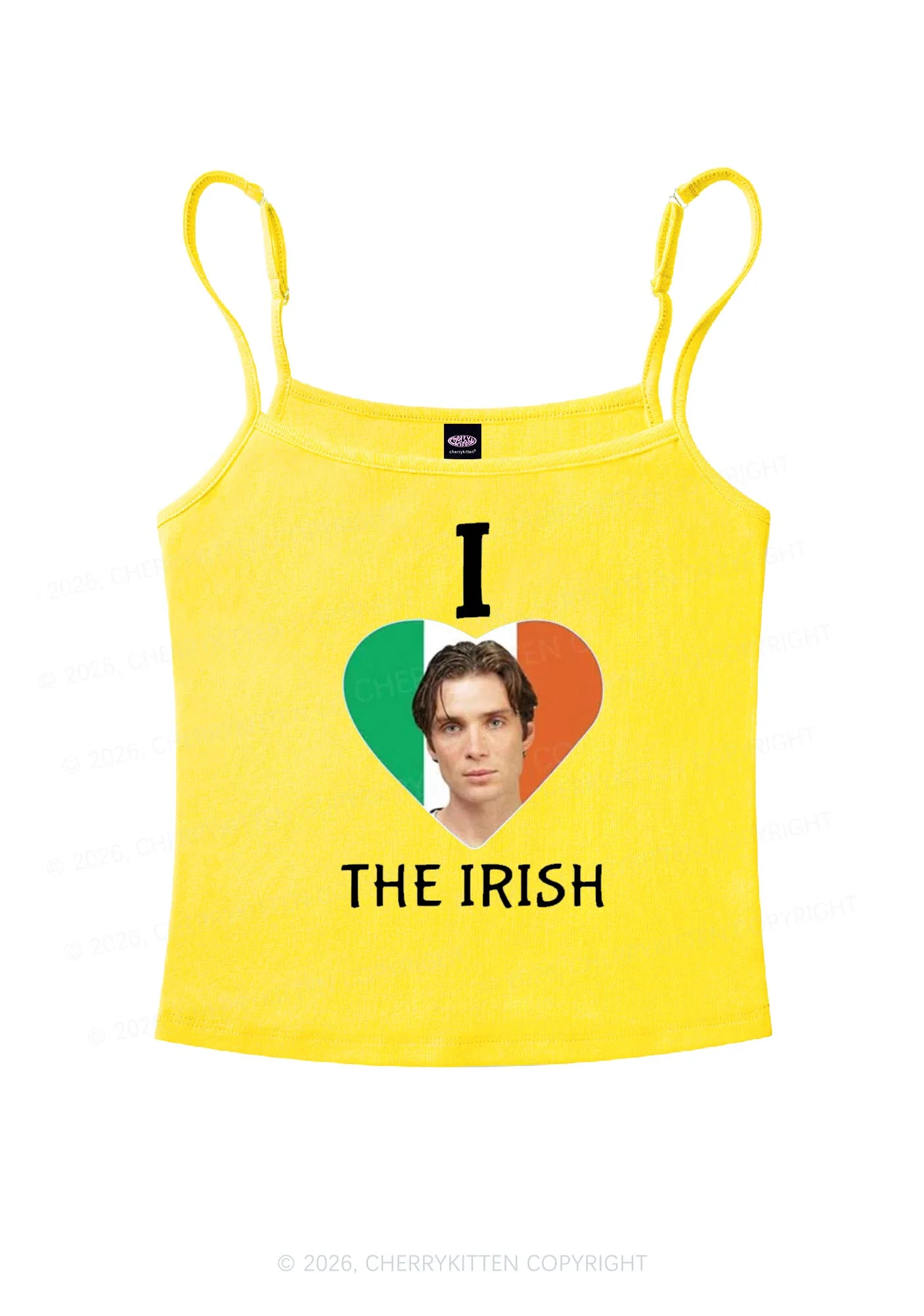 I Love The Irish Custom Photo St Patricks Y2K Spaghetti Strap Cami Cherrykitten - Image 4