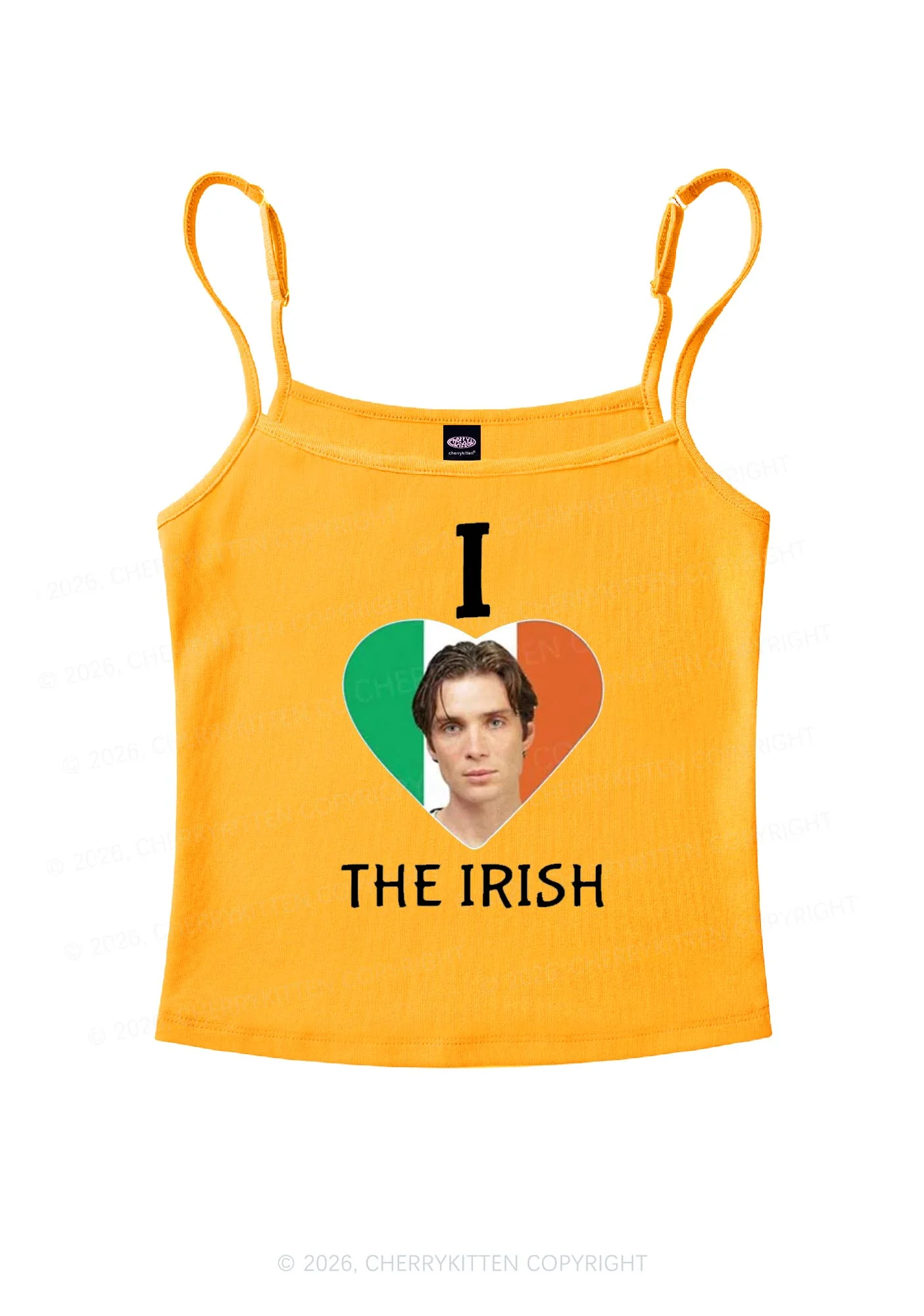 I Love The Irish Custom Photo St Patricks Y2K Spaghetti Strap Cami Cherrykitten - Image 6