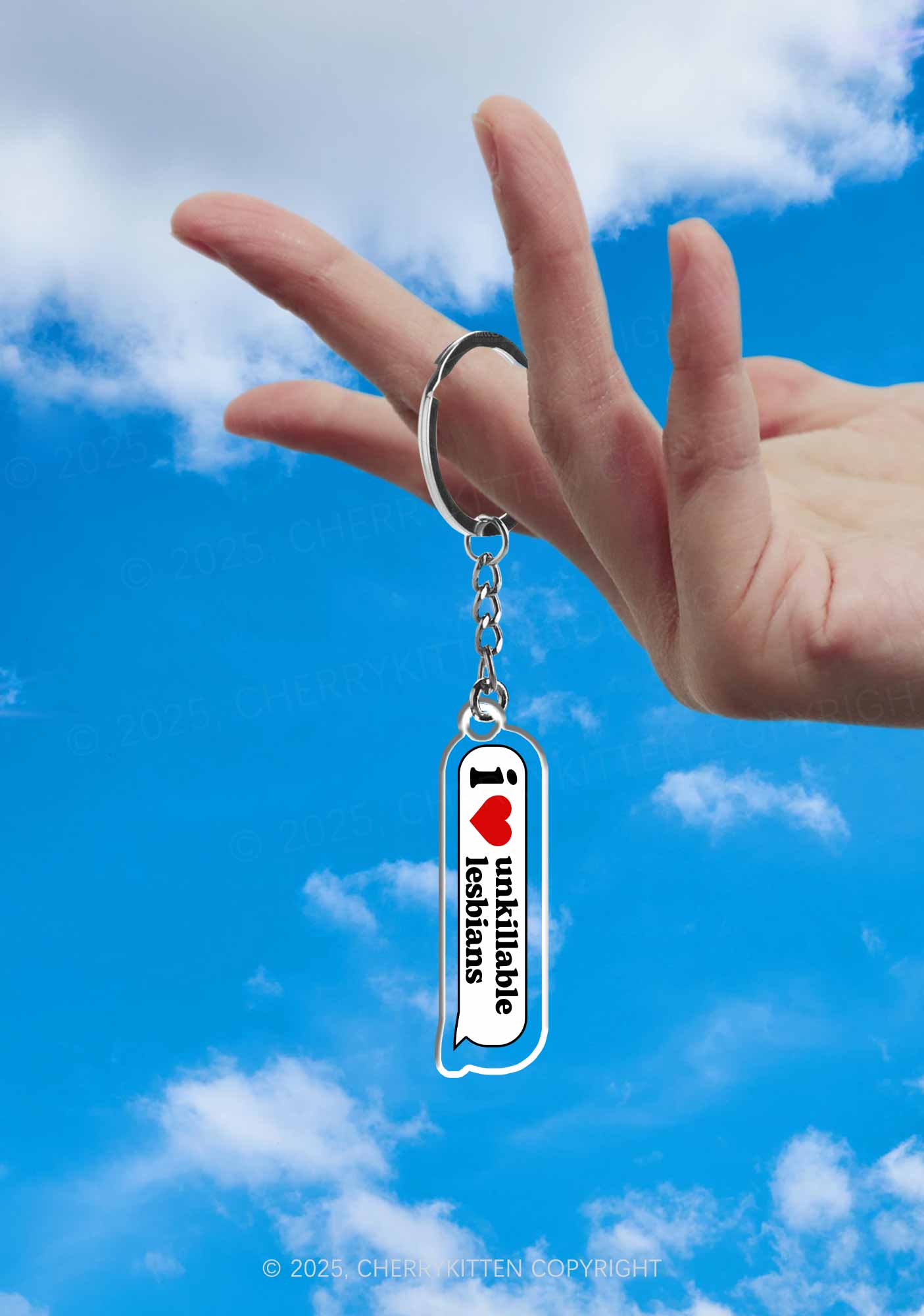 I Love Unkillable Lesbians Pride 1Pc Y2K Keychain Cherrykitten - Image 2