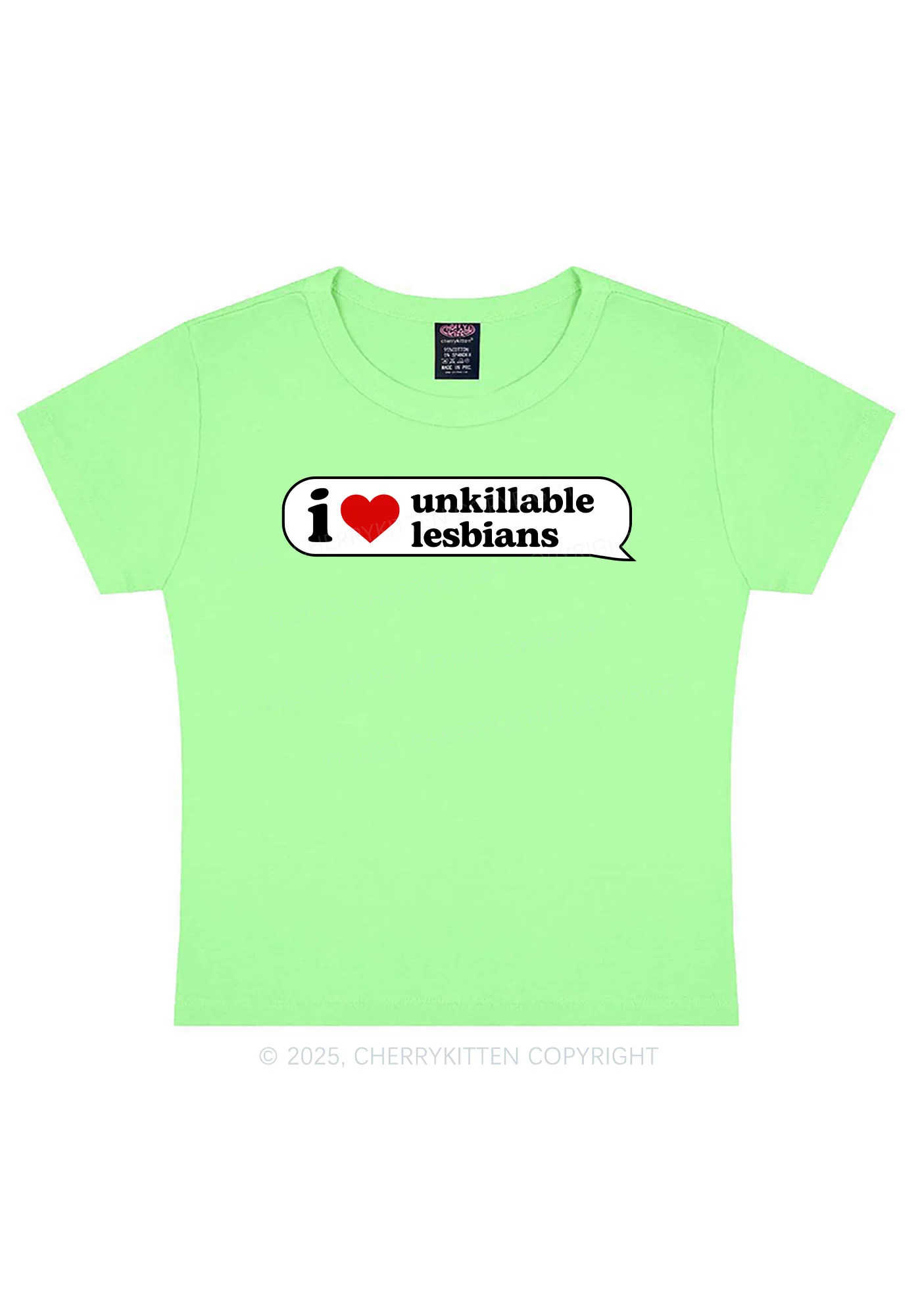 I Love Unkillable Lesbians Pride Y2K Baby Tee Cherrykitten - Image 10