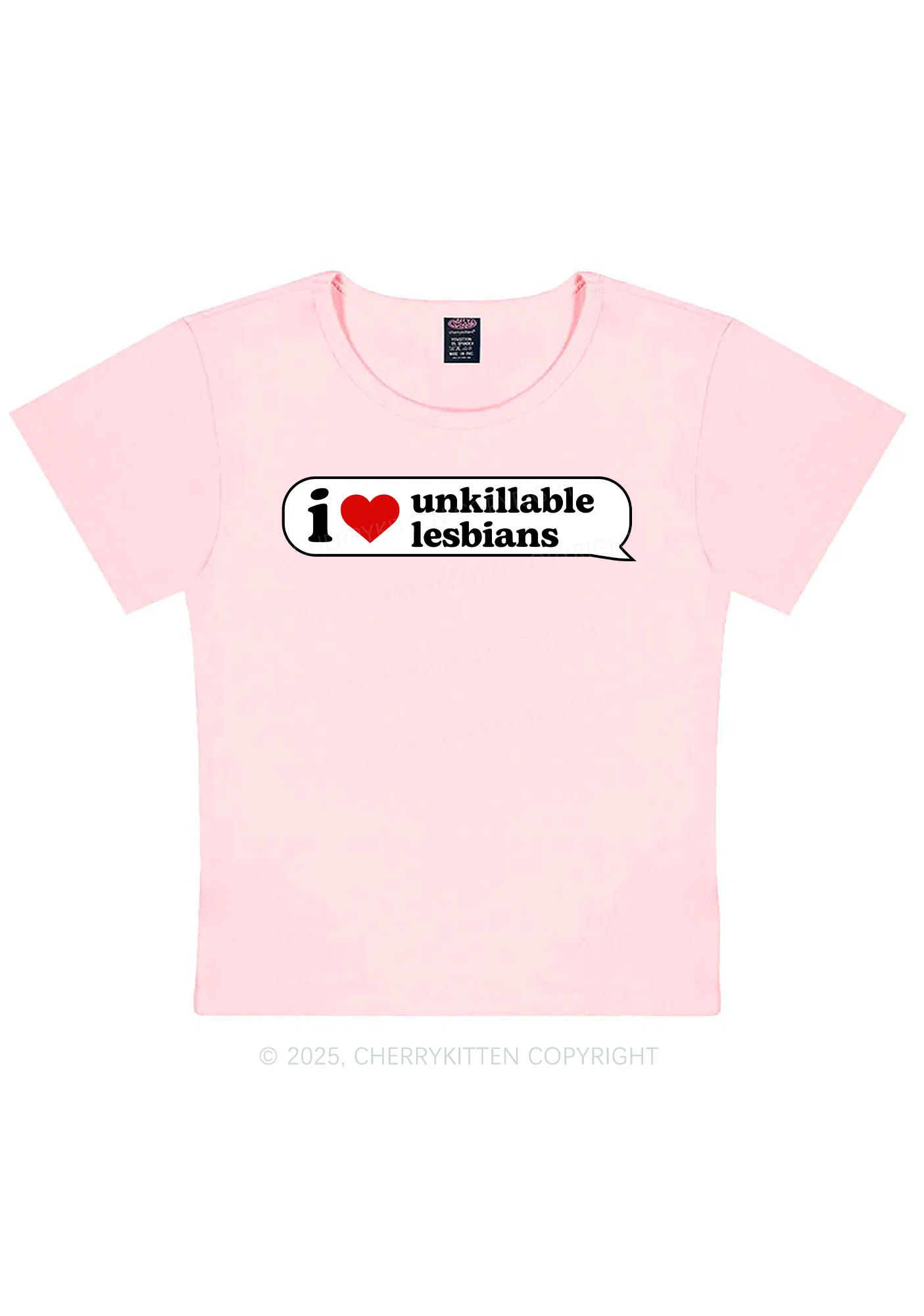 I Love Unkillable Lesbians Pride Y2K Baby Tee Cherrykitten - Image 11