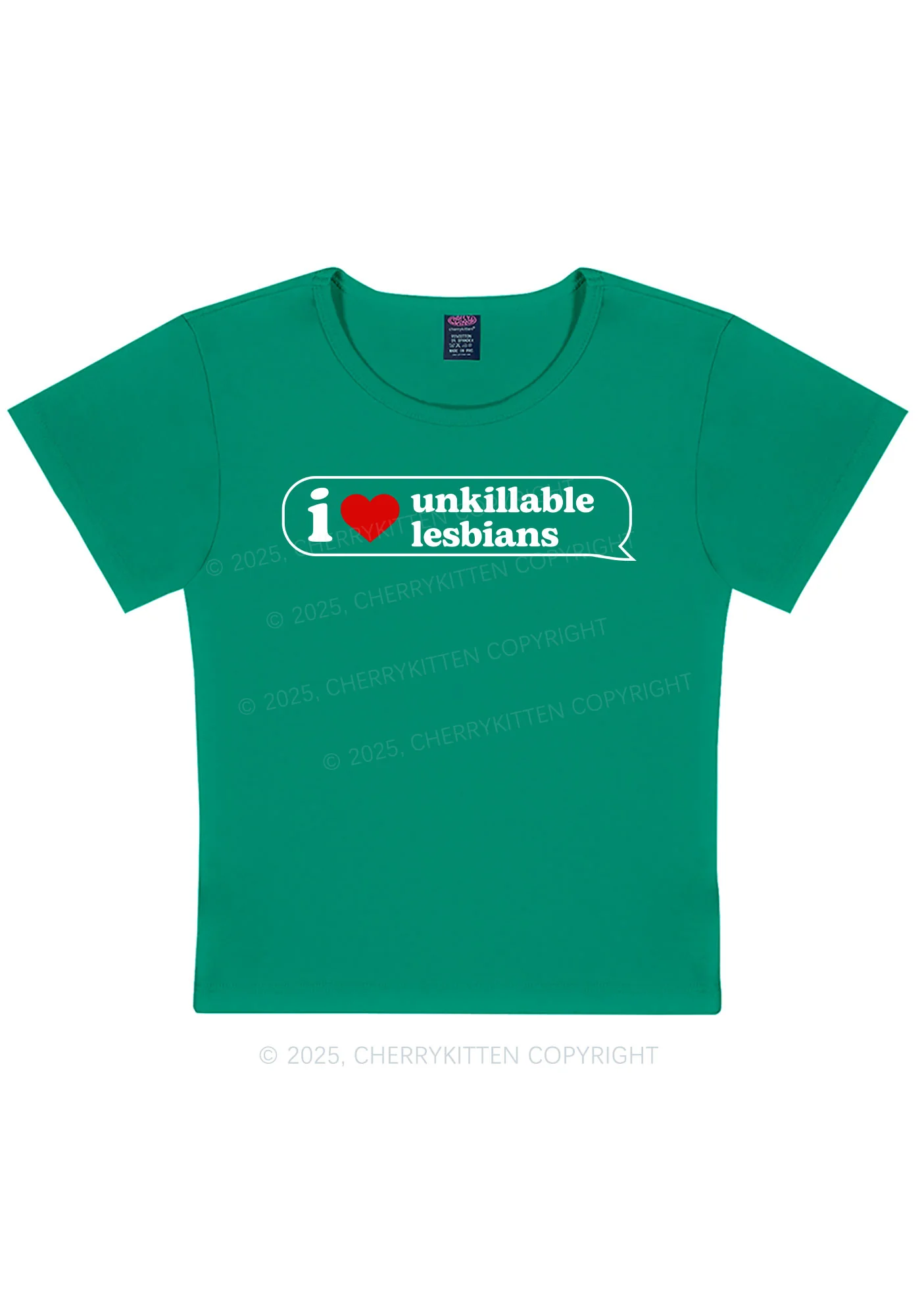 I Love Unkillable Lesbians Pride Y2K Baby Tee Cherrykitten - Image 13