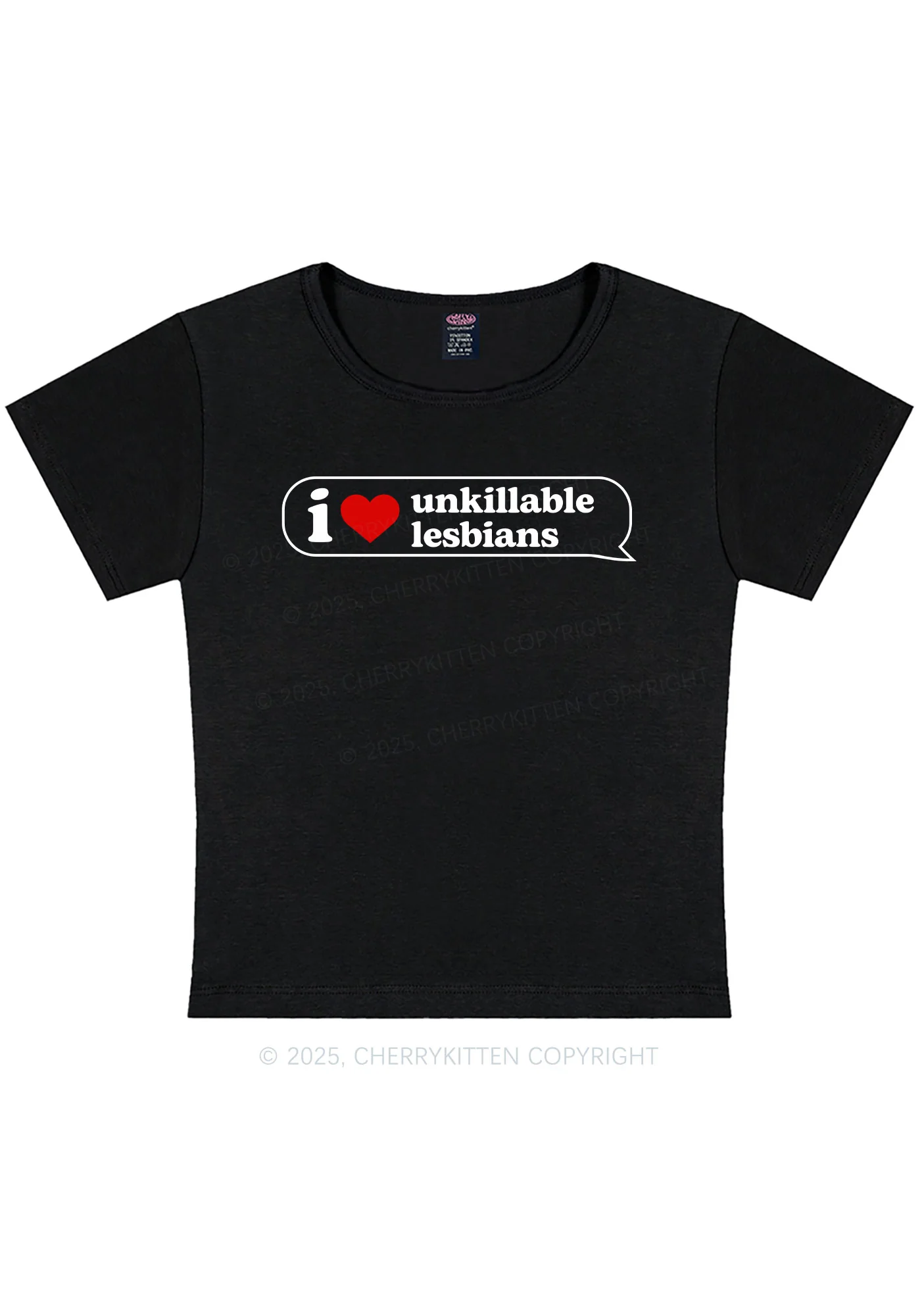 I Love Unkillable Lesbians Pride Y2K Baby Tee Cherrykitten - Image 4