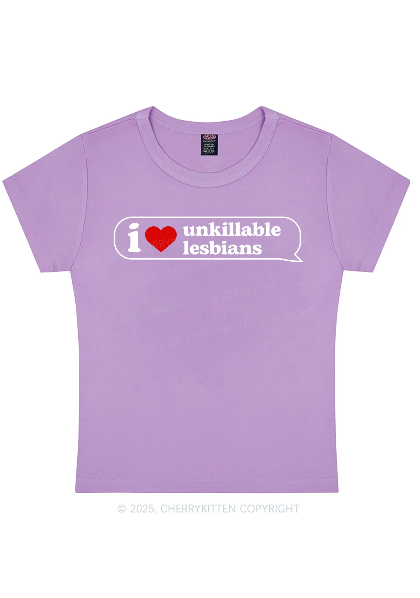I Love Unkillable Lesbians Pride Y2K Baby Tee Cherrykitten - Image 5