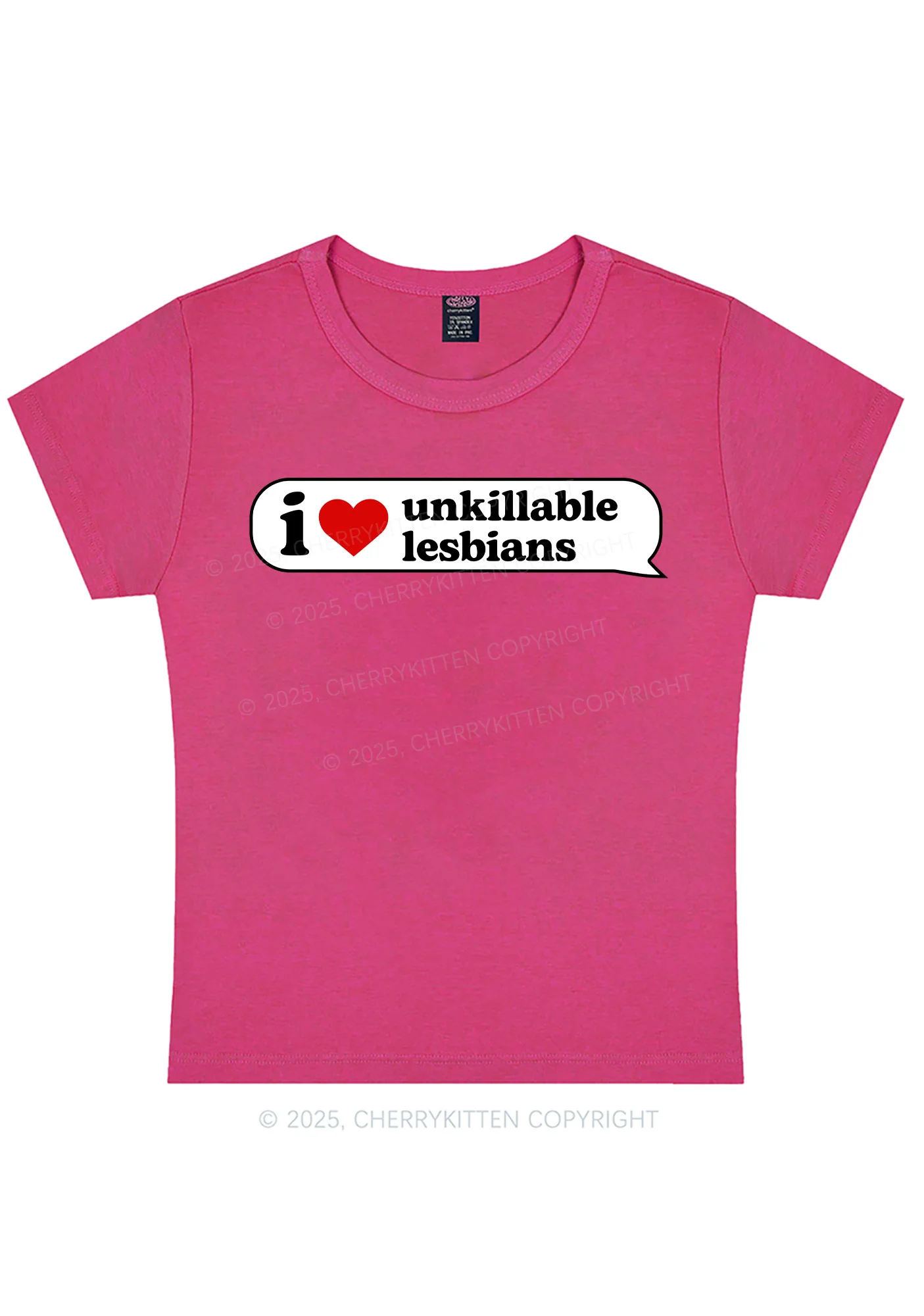 I Love Unkillable Lesbians Pride Y2K Baby Tee Cherrykitten - Image 6