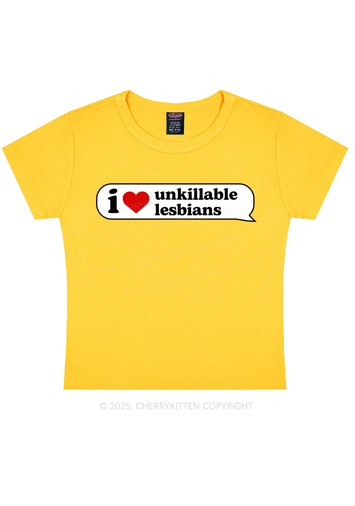 I Love Unkillable Lesbians Pride Y2K Baby Tee Cherrykitten - Image 7