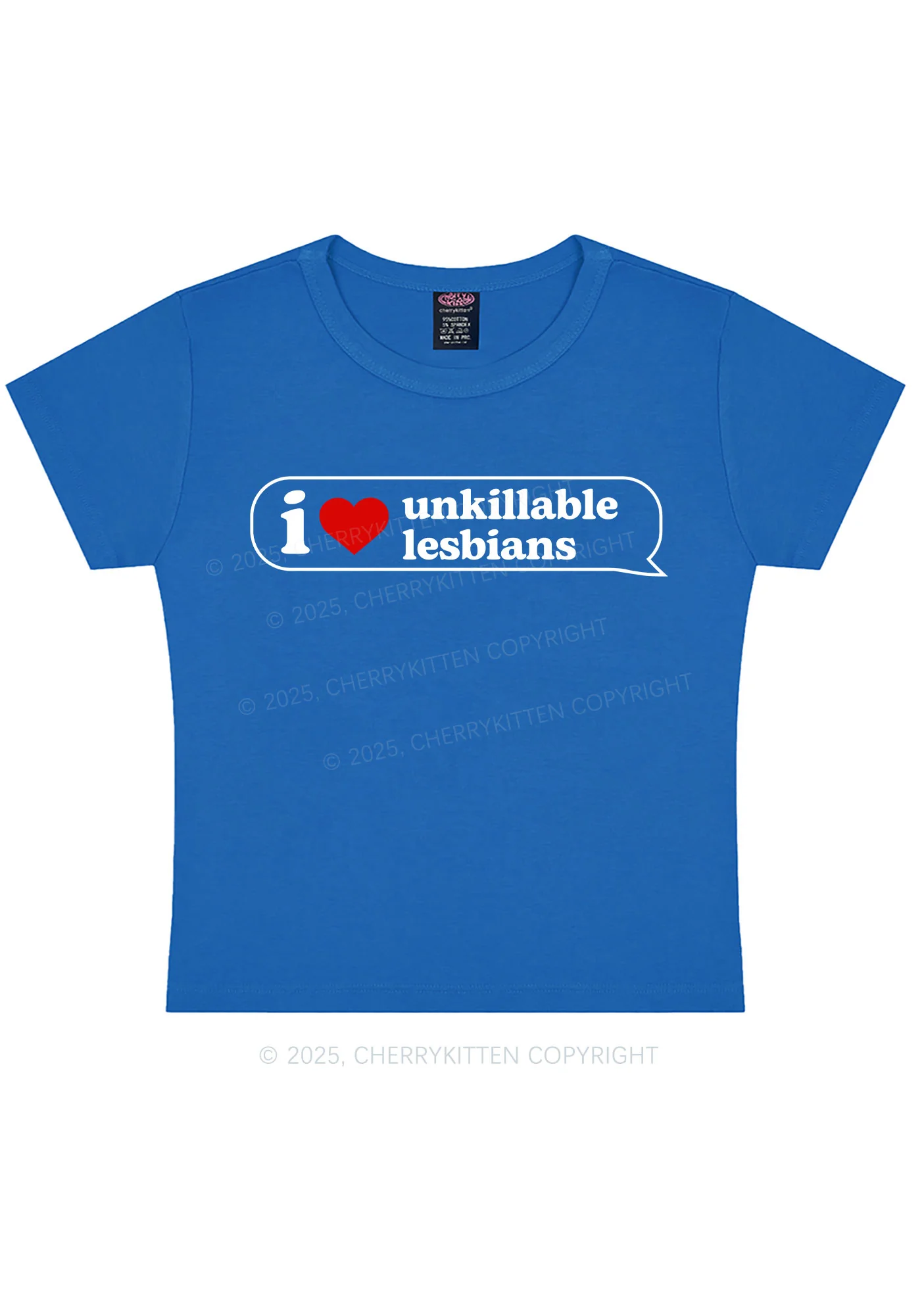 I Love Unkillable Lesbians Pride Y2K Baby Tee Cherrykitten - Image 8