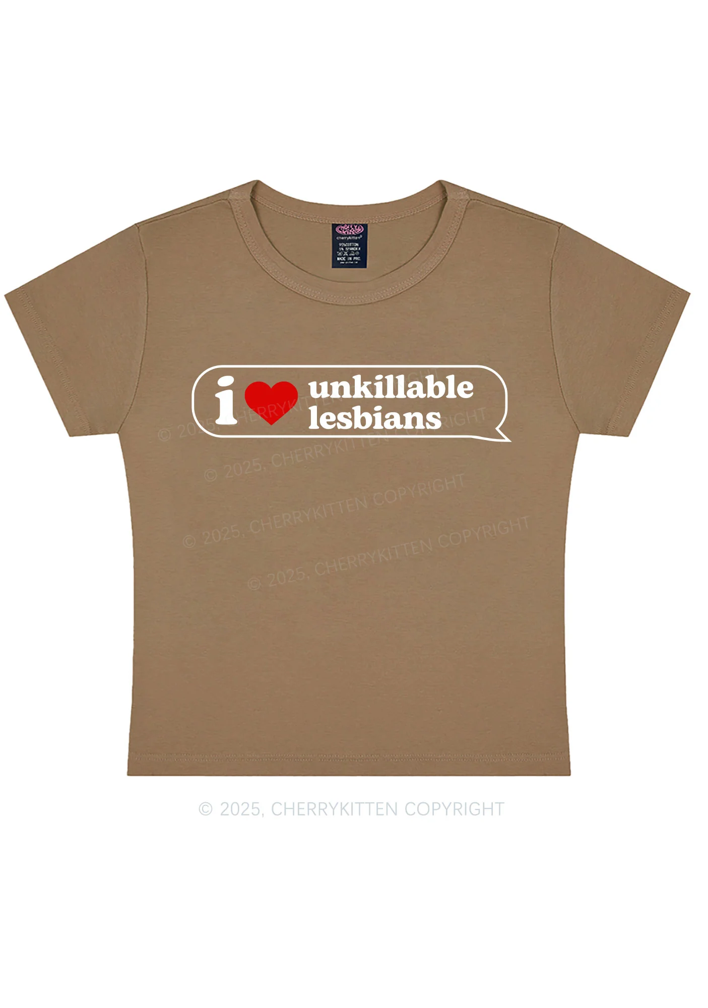 I Love Unkillable Lesbians Pride Y2K Baby Tee Cherrykitten - Image 9