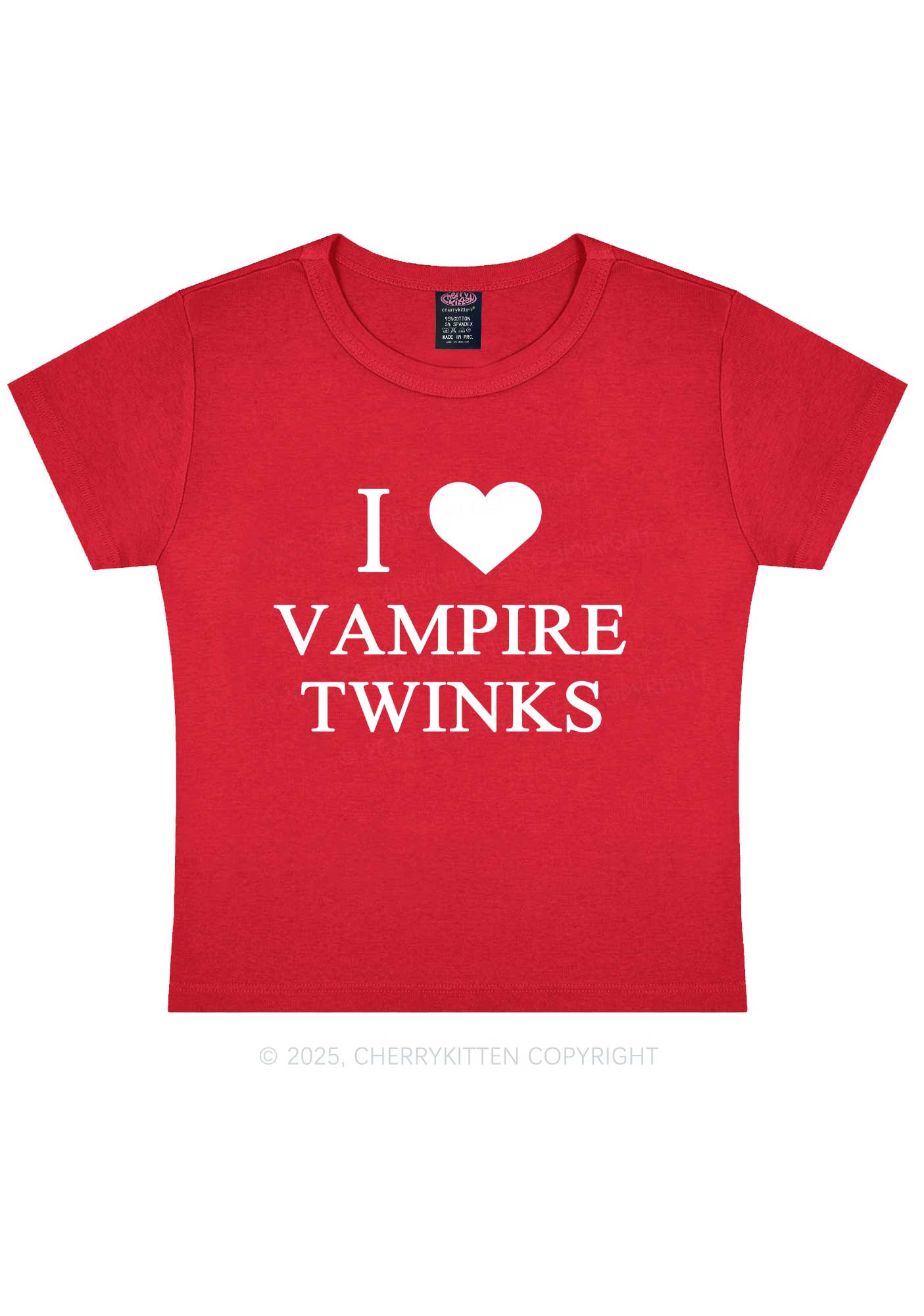 Halloween I Love Vampire Twinks Pride Y2K Baby Tee Cherrykitten - Image 6