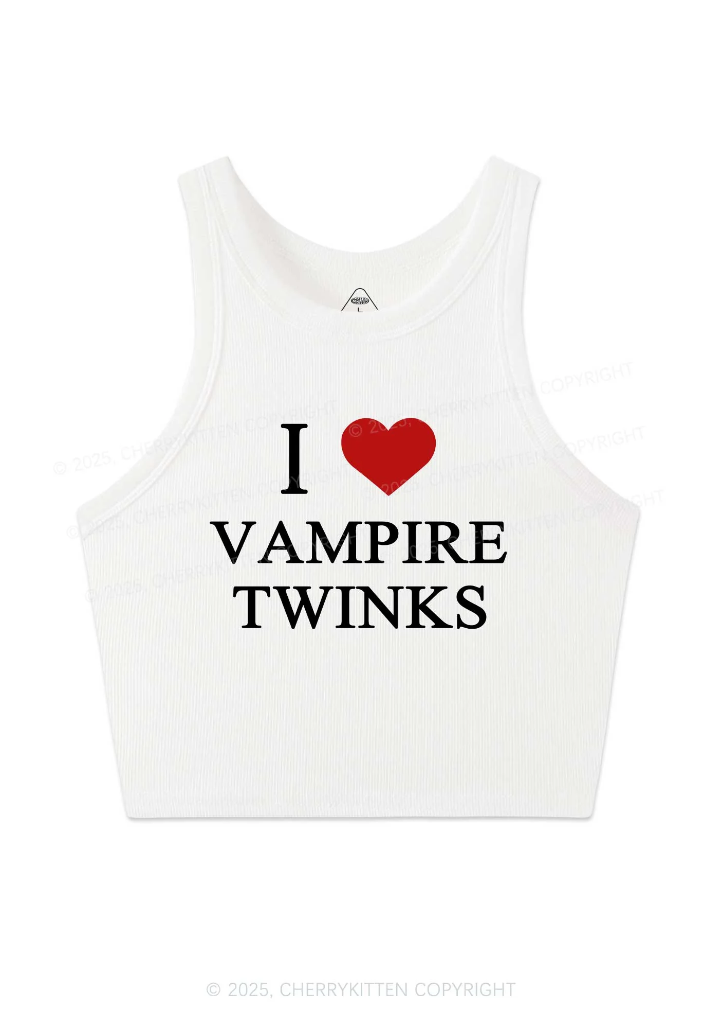Halloween I Love Vampire Twinks Pride Y2K Crop Tank Top Cherrykitten - Image 3