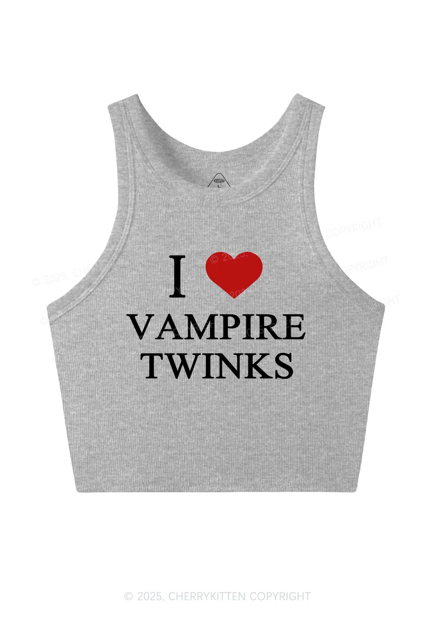 Halloween I Love Vampire Twinks Pride Y2K Crop Tank Top Cherrykitten - Image 4