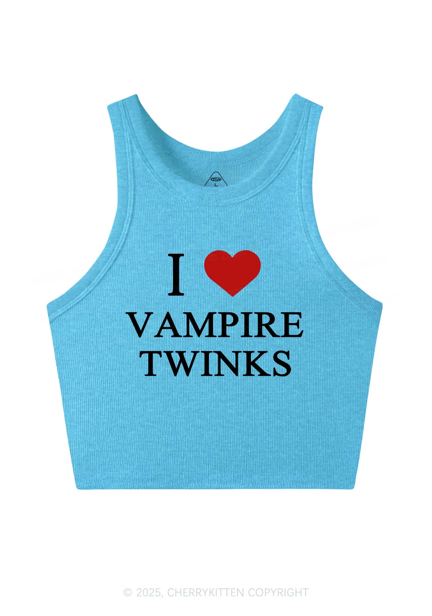 Halloween I Love Vampire Twinks Pride Y2K Crop Tank Top Cherrykitten - Image 5