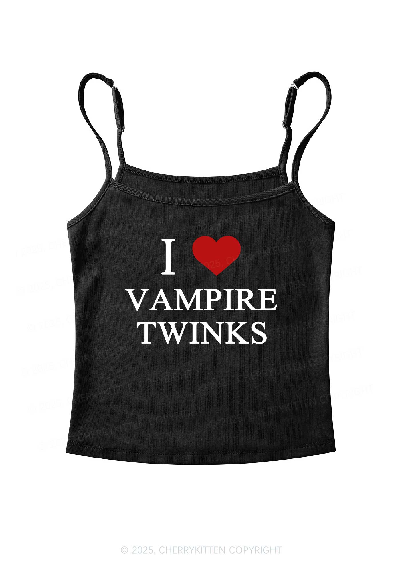 Halloween I Love Vampire Twinks Pride Y2K Spaghetti Strap Cami Cherrykitten - Image 3