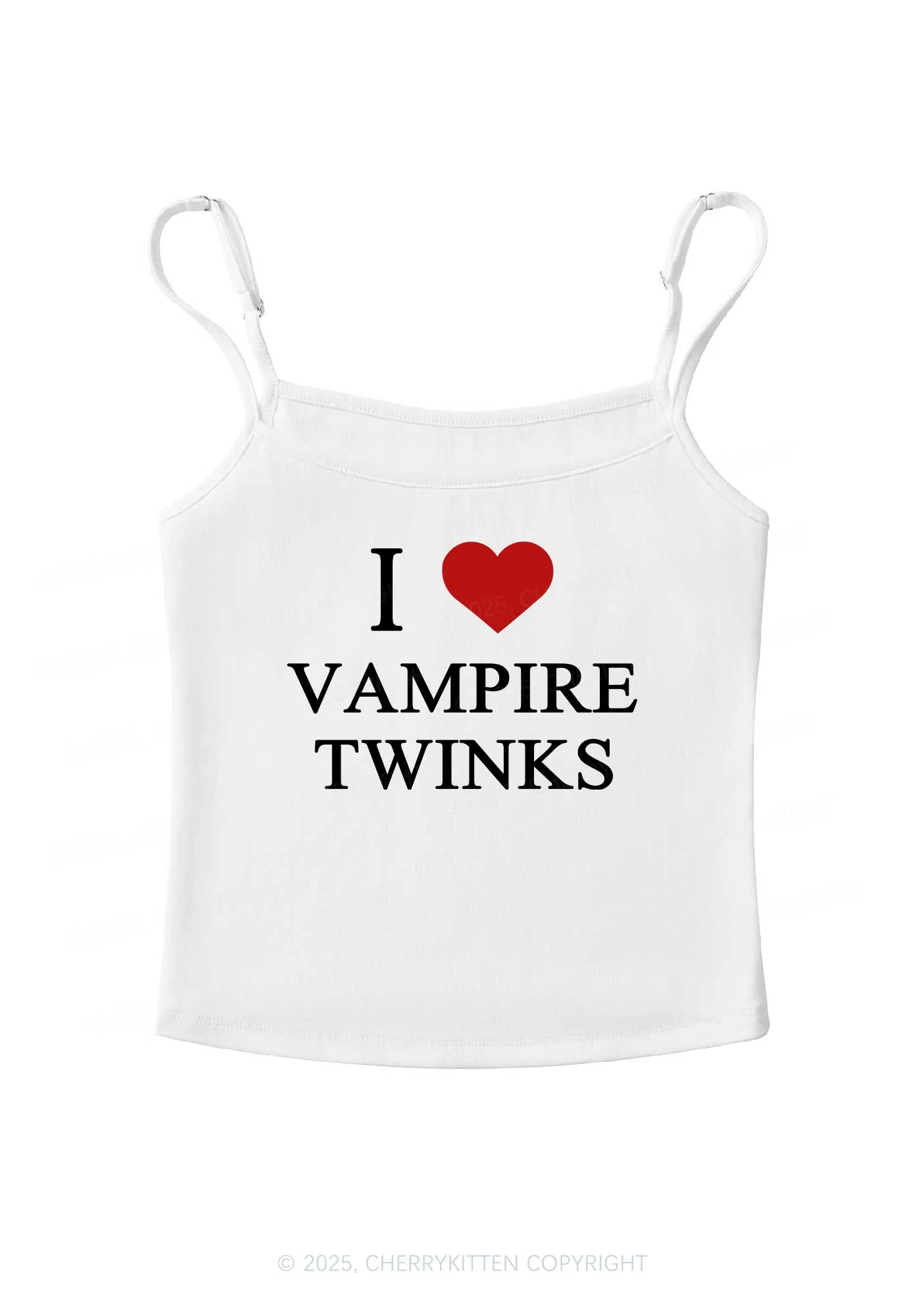 Halloween I Love Vampire Twinks Pride Y2K Spaghetti Strap Cami Cherrykitten - Image 4