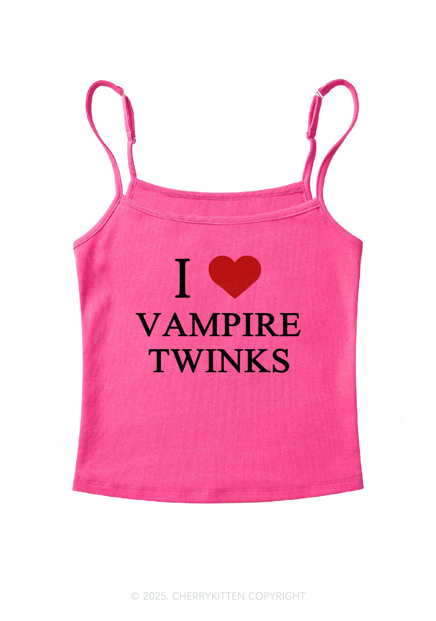 Halloween I Love Vampire Twinks Pride Y2K Spaghetti Strap Cami Cherrykitten - Image 5