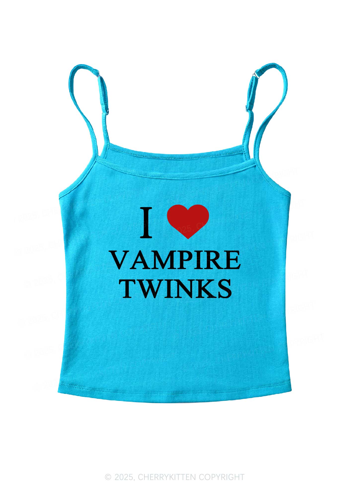 Halloween I Love Vampire Twinks Pride Y2K Spaghetti Strap Cami Cherrykitten - Image 7