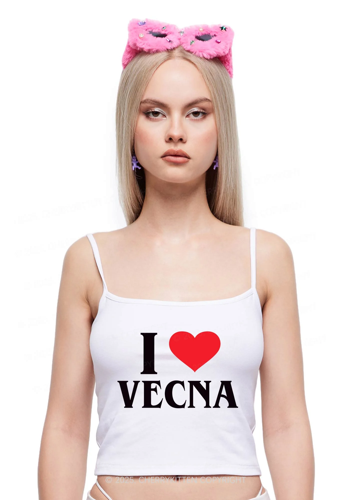 I Love VN Y2K Spaghetti Strap Cami Cherrykitten - Image 2