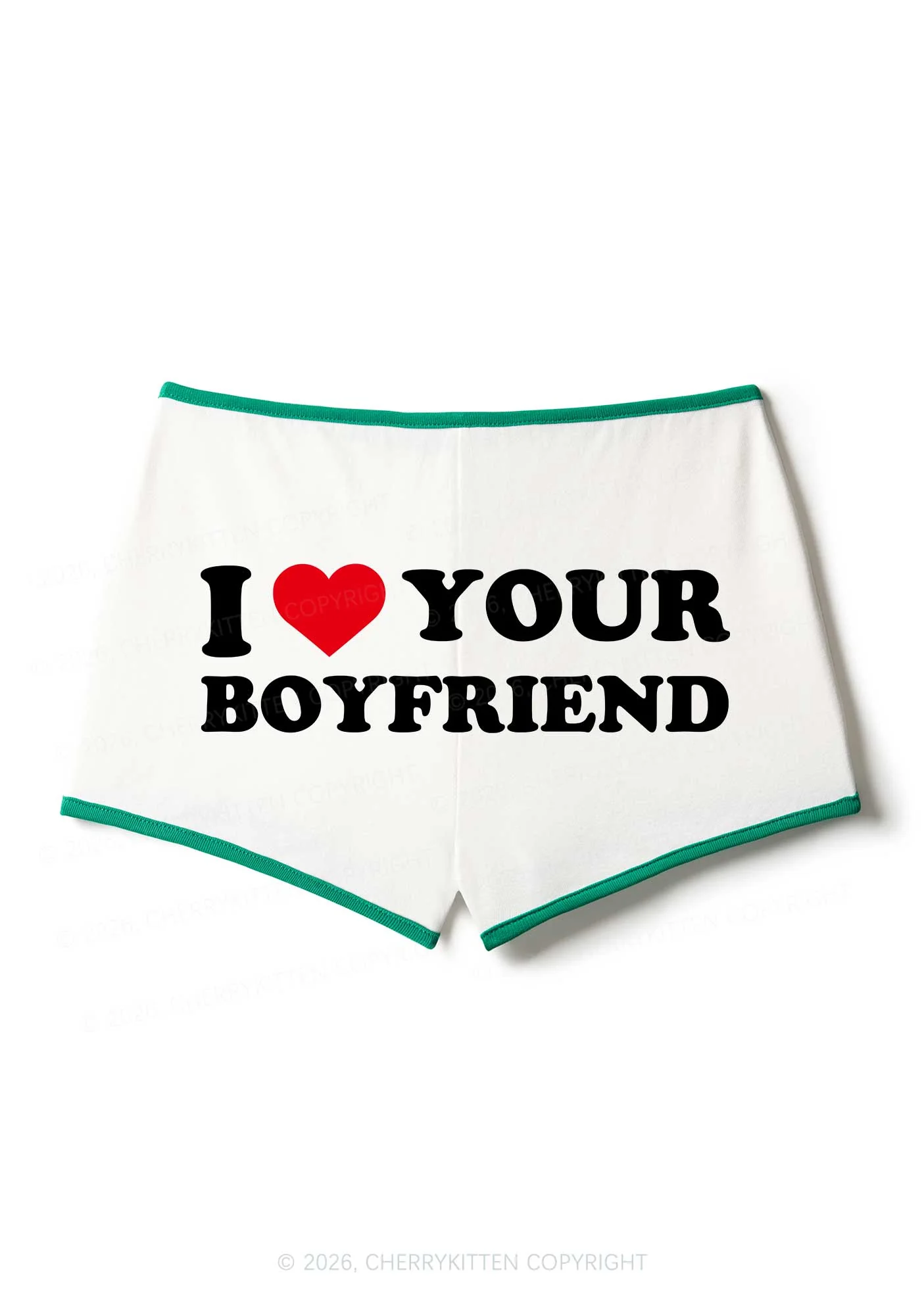 I Love Your BF Valentine's Day Y2K Booty Shorts Cherrykitten - Image 3