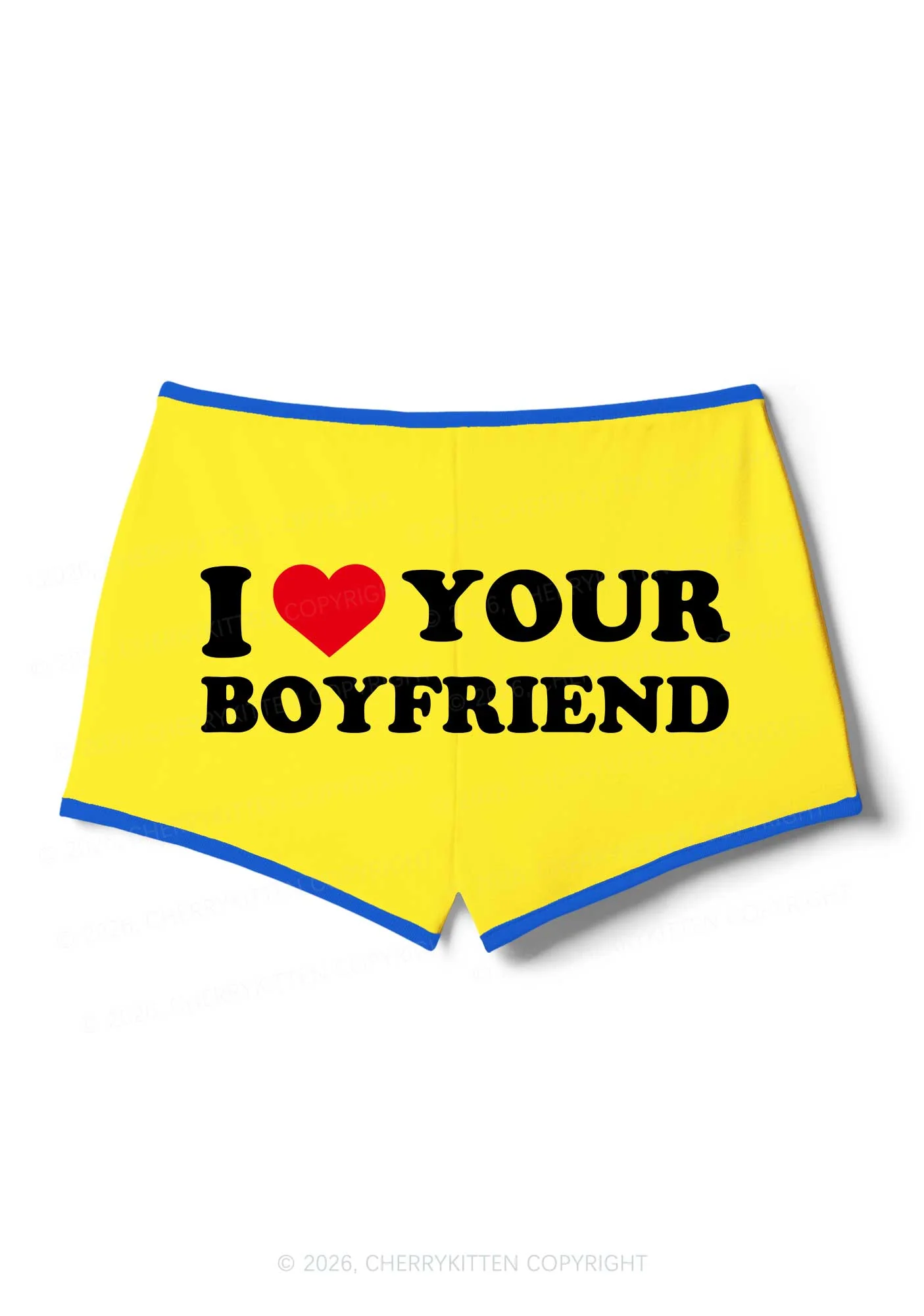 I Love Your BF Valentine's Day Y2K Booty Shorts Cherrykitten - Image 4