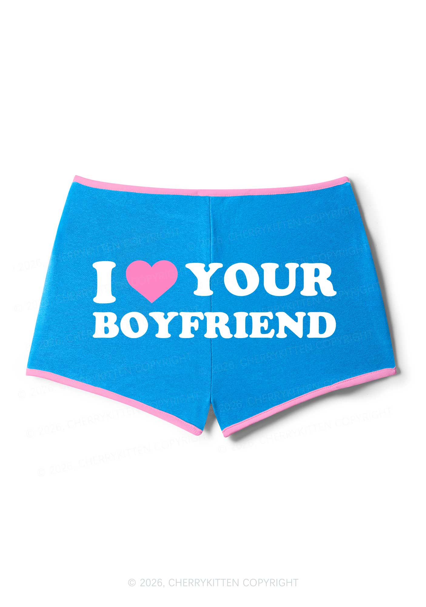 I Love Your BF Valentine's Day Y2K Booty Shorts Cherrykitten - Image 5