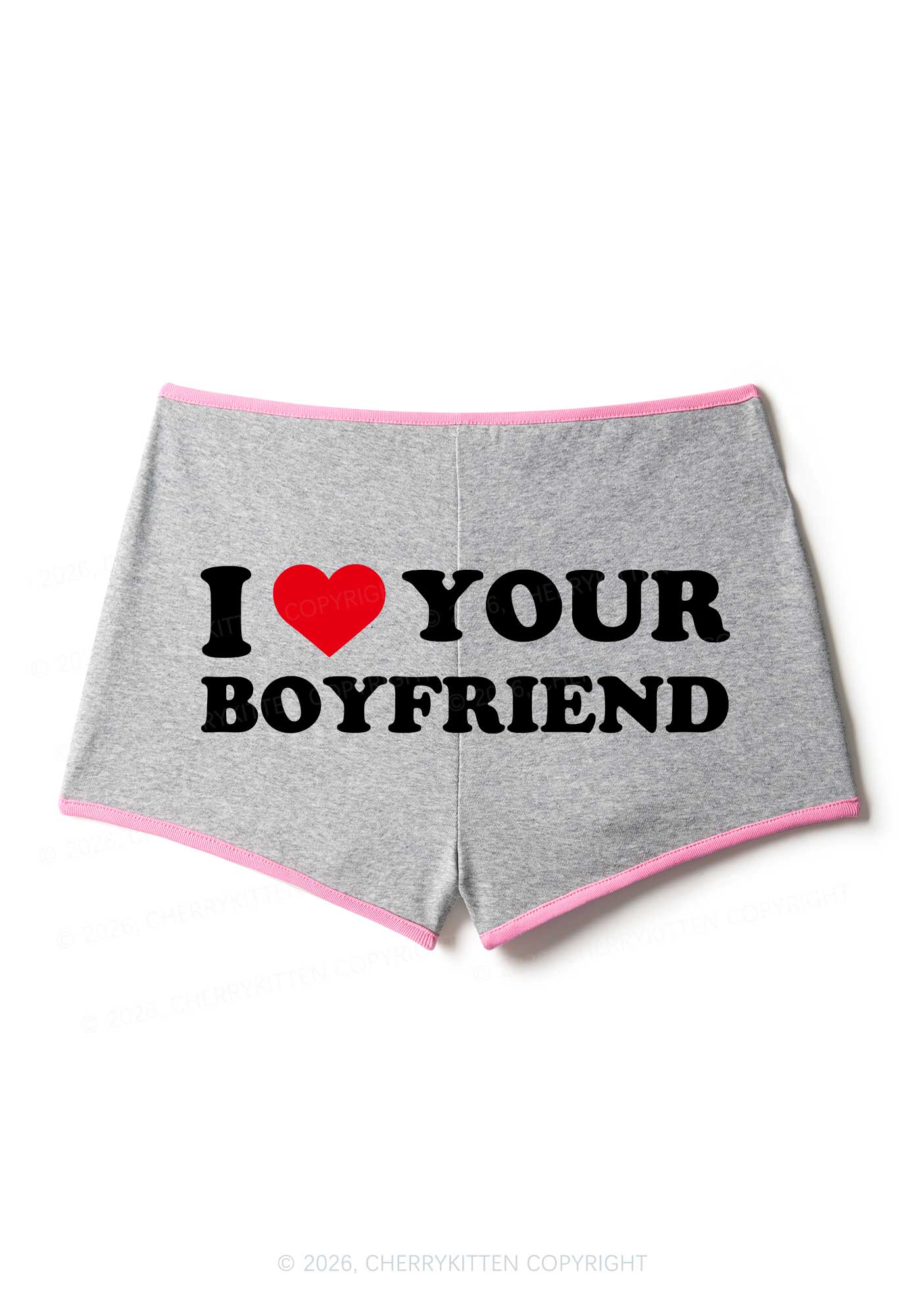 I Love Your BF Valentine's Day Y2K Booty Shorts Cherrykitten - Image 7