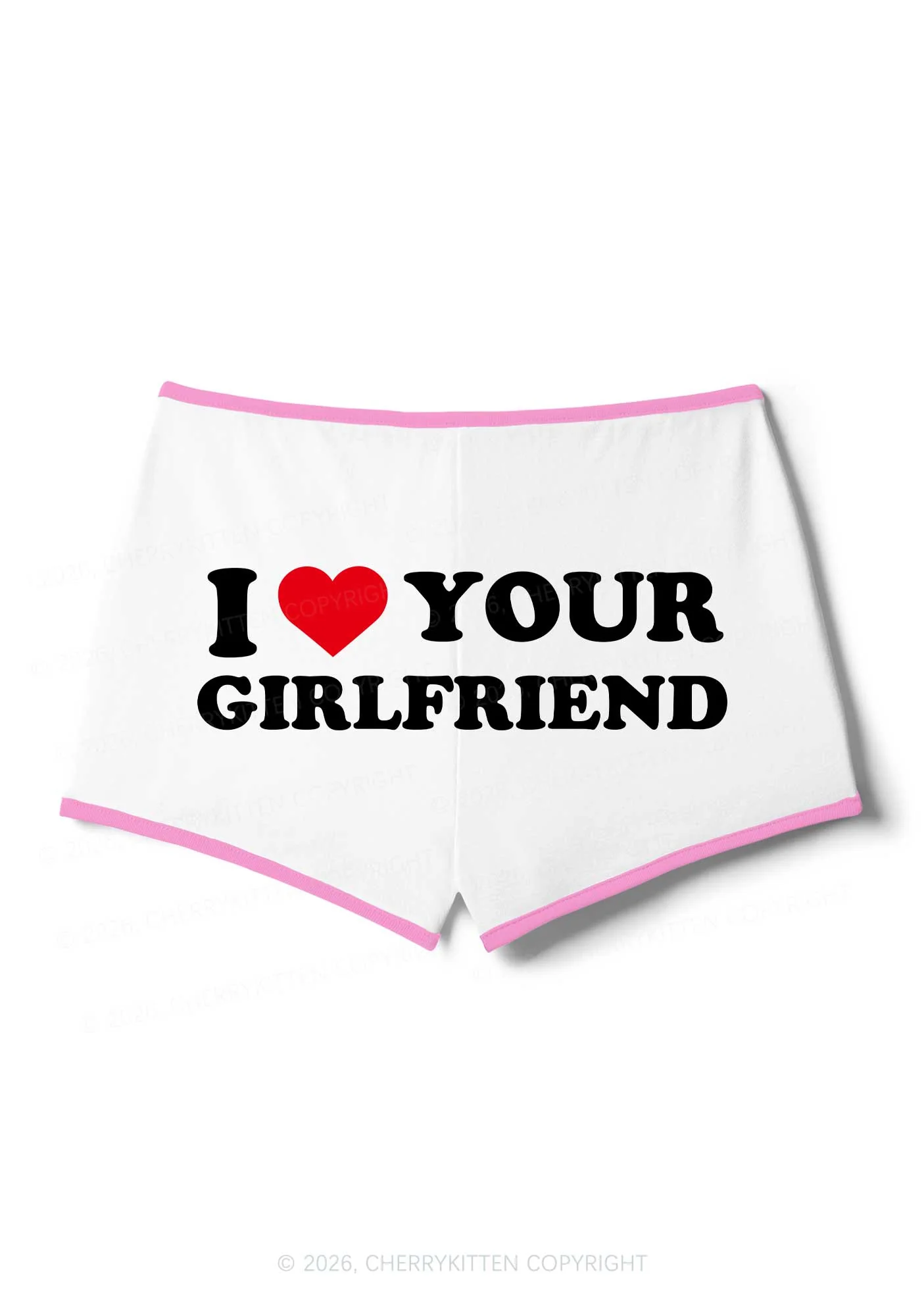I Love Your GF Valentine's Day Y2K Booty Shorts Cherrykitten - Image 4
