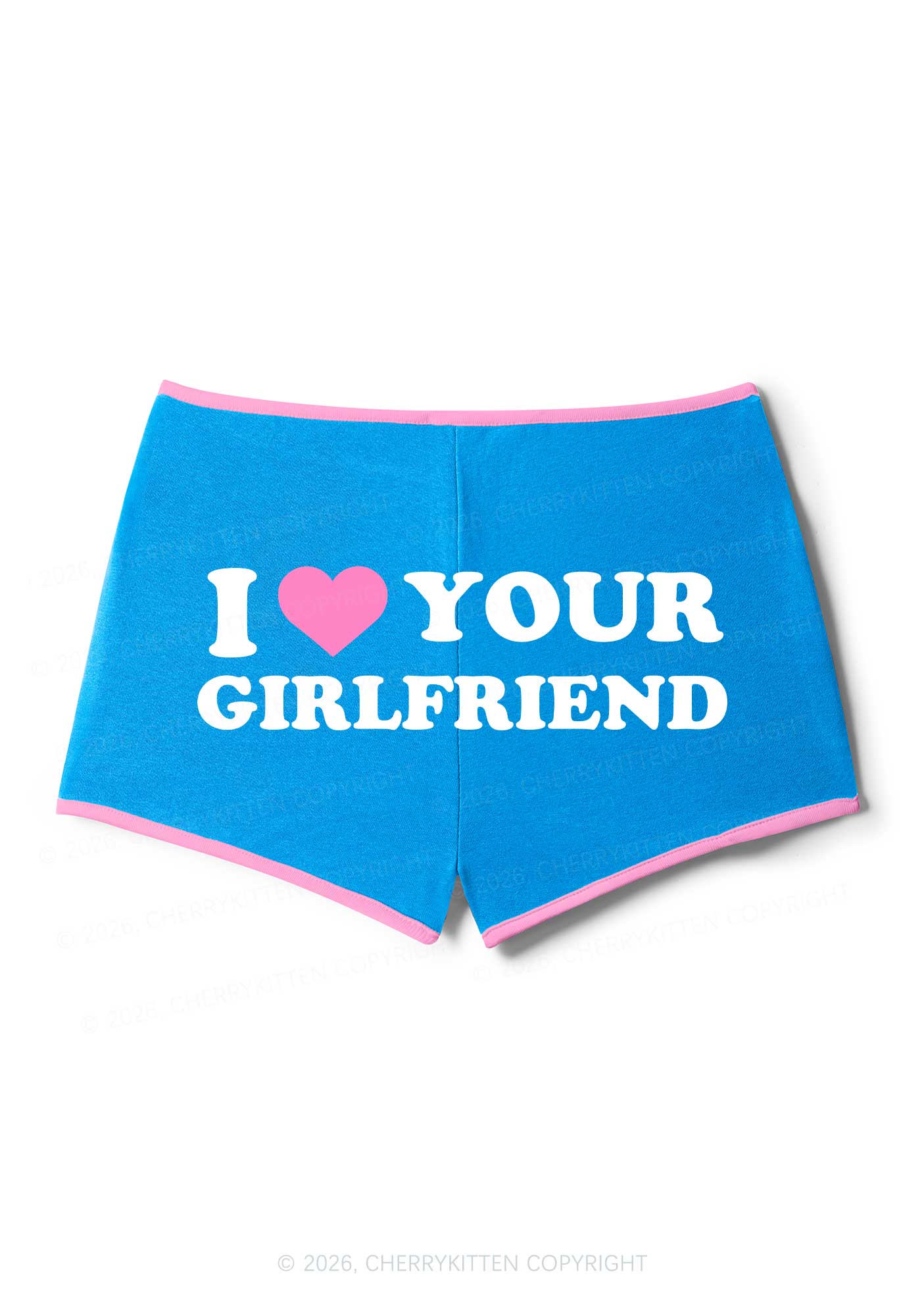 I Love Your GF Valentine's Day Y2K Booty Shorts Cherrykitten - Image 5