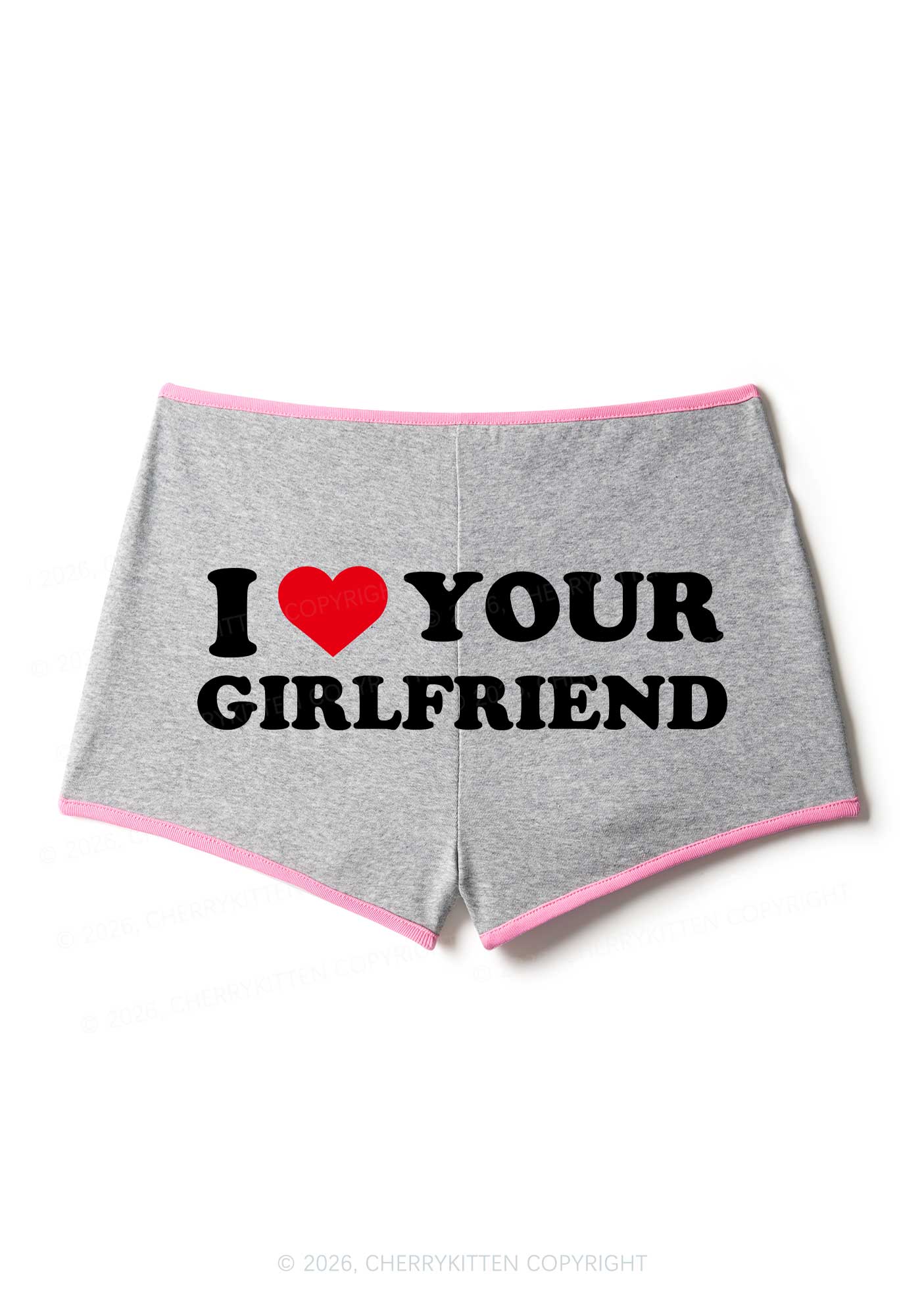 I Love Your GF Valentine's Day Y2K Booty Shorts Cherrykitten - Image 6
