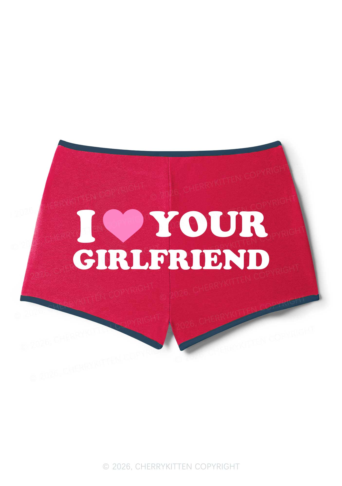 I Love Your GF Valentine's Day Y2K Booty Shorts Cherrykitten - Image 8