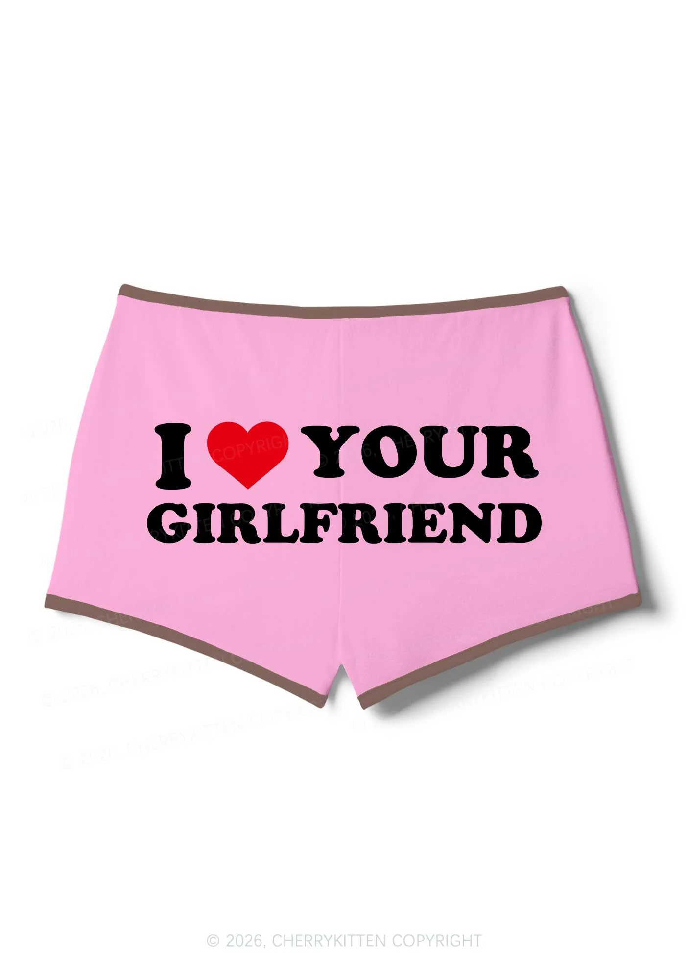 I Love Your GF Valentine's Day Y2K Booty Shorts Cherrykitten - Image 9