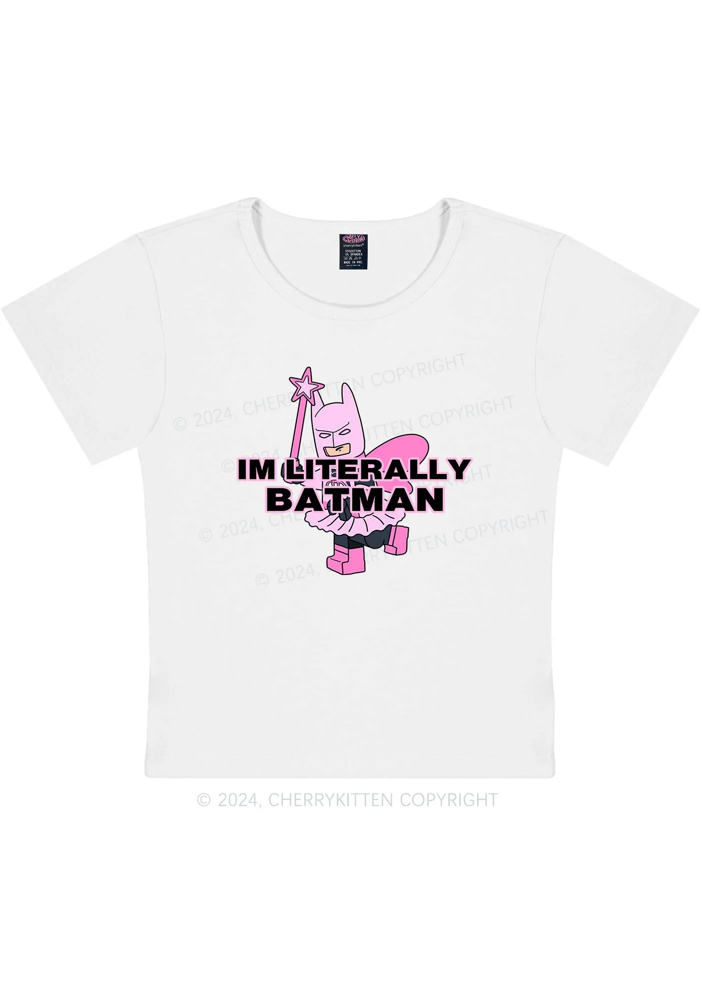 I Am A Batman Y2K Baby Tee Cherrykitten - Image 4