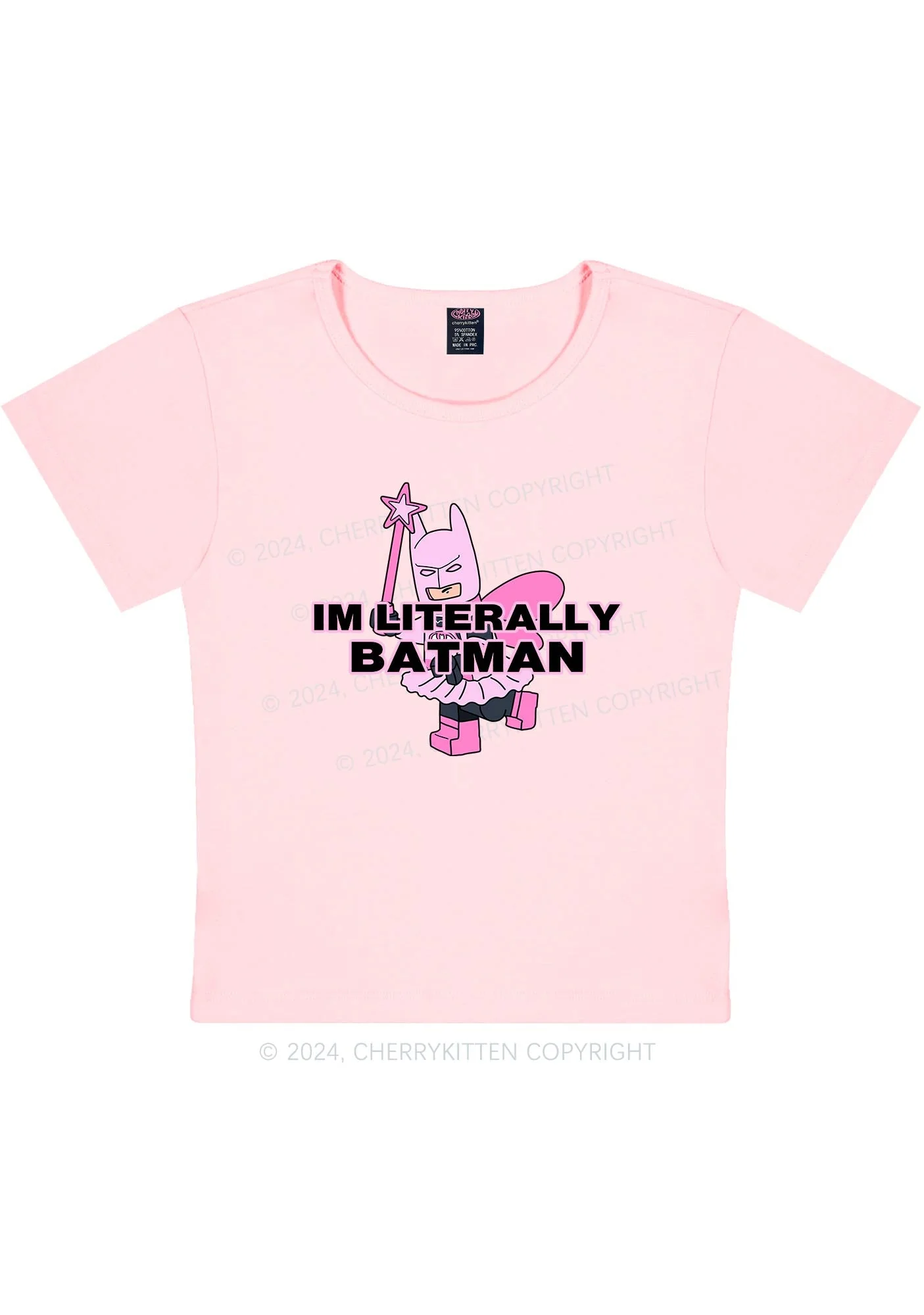 I Am A Batman Y2K Baby Tee Cherrykitten - Image 5
