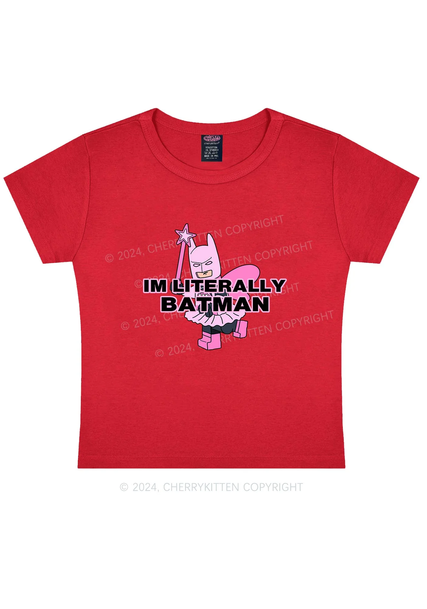 I Am A Batman Y2K Baby Tee Cherrykitten - Image 8