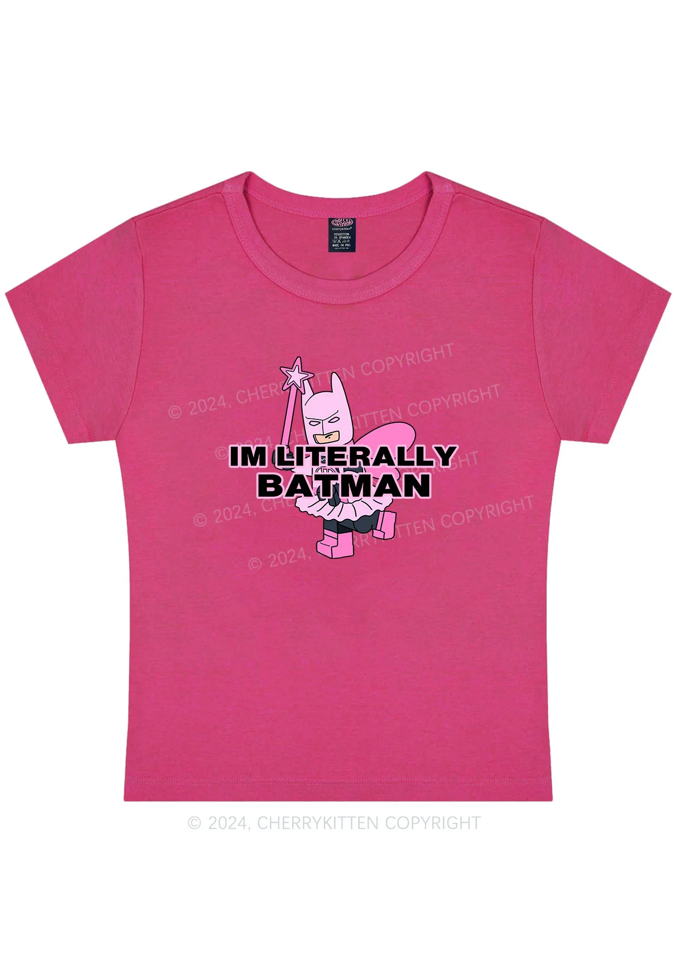 I Am A Batman Y2K Baby Tee Cherrykitten - Image 9