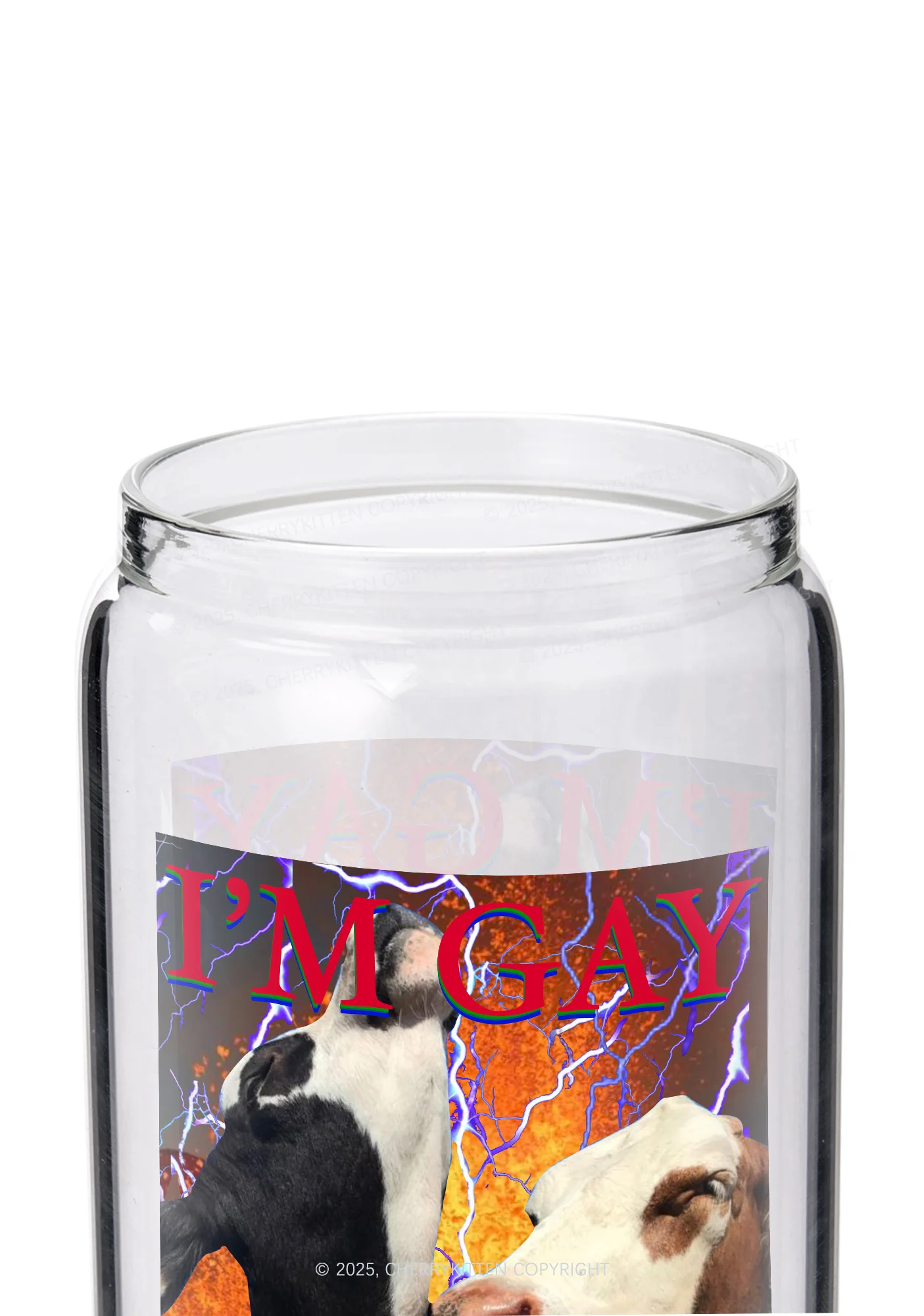 I‘m Gay Pride Y2K Printed Glass Cup Cherrykitten - Image 3