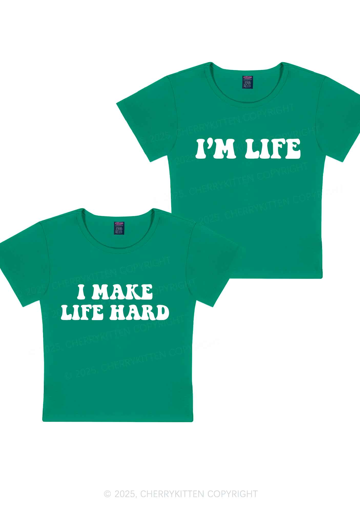I Make Life Hard Y2K Valentine's Day Baby Tee Cherrykitten - Image 11
