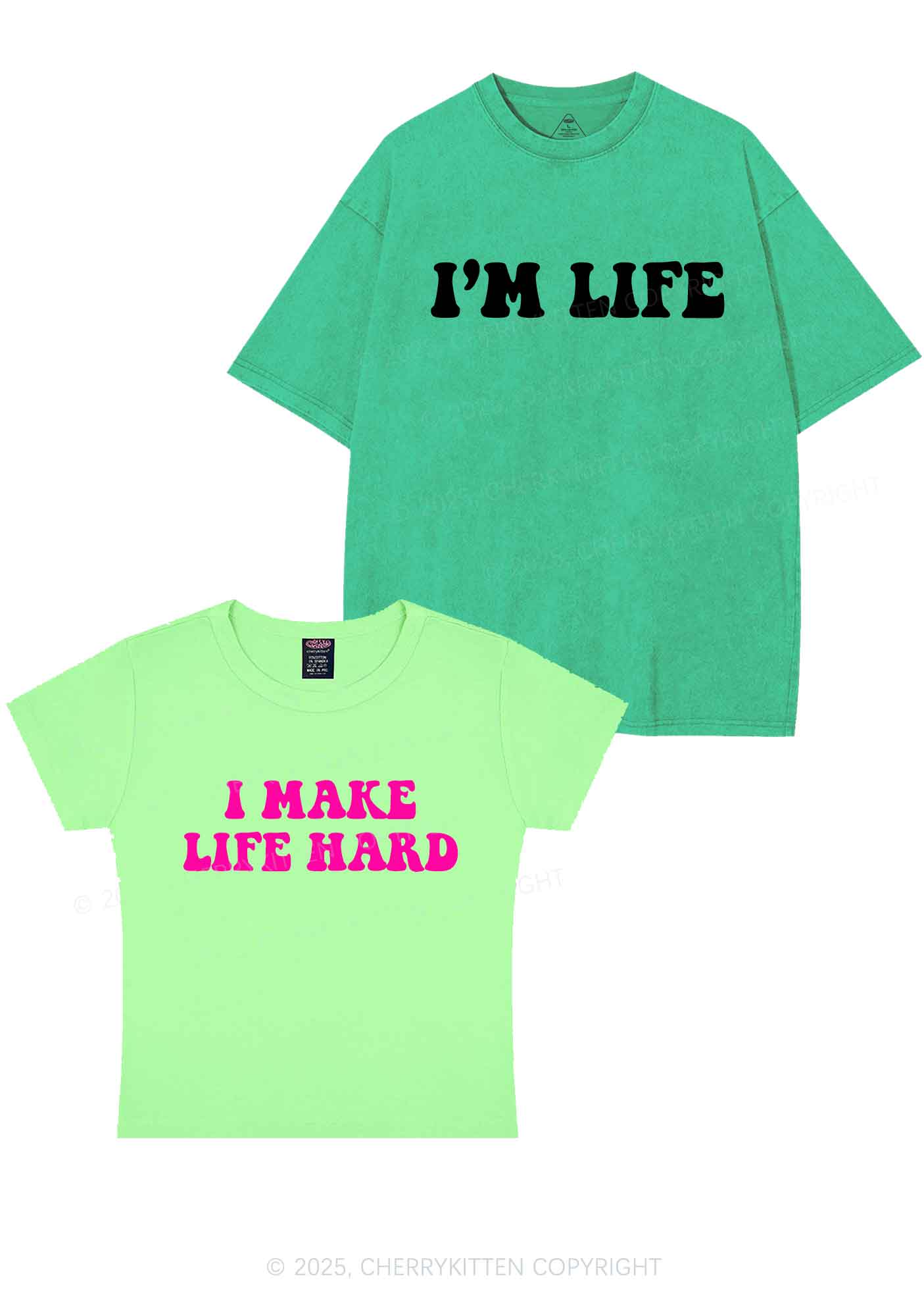 I Make Life Hard Y2K Valentine's Day Couple Shirt Cherrykitten - Image 13