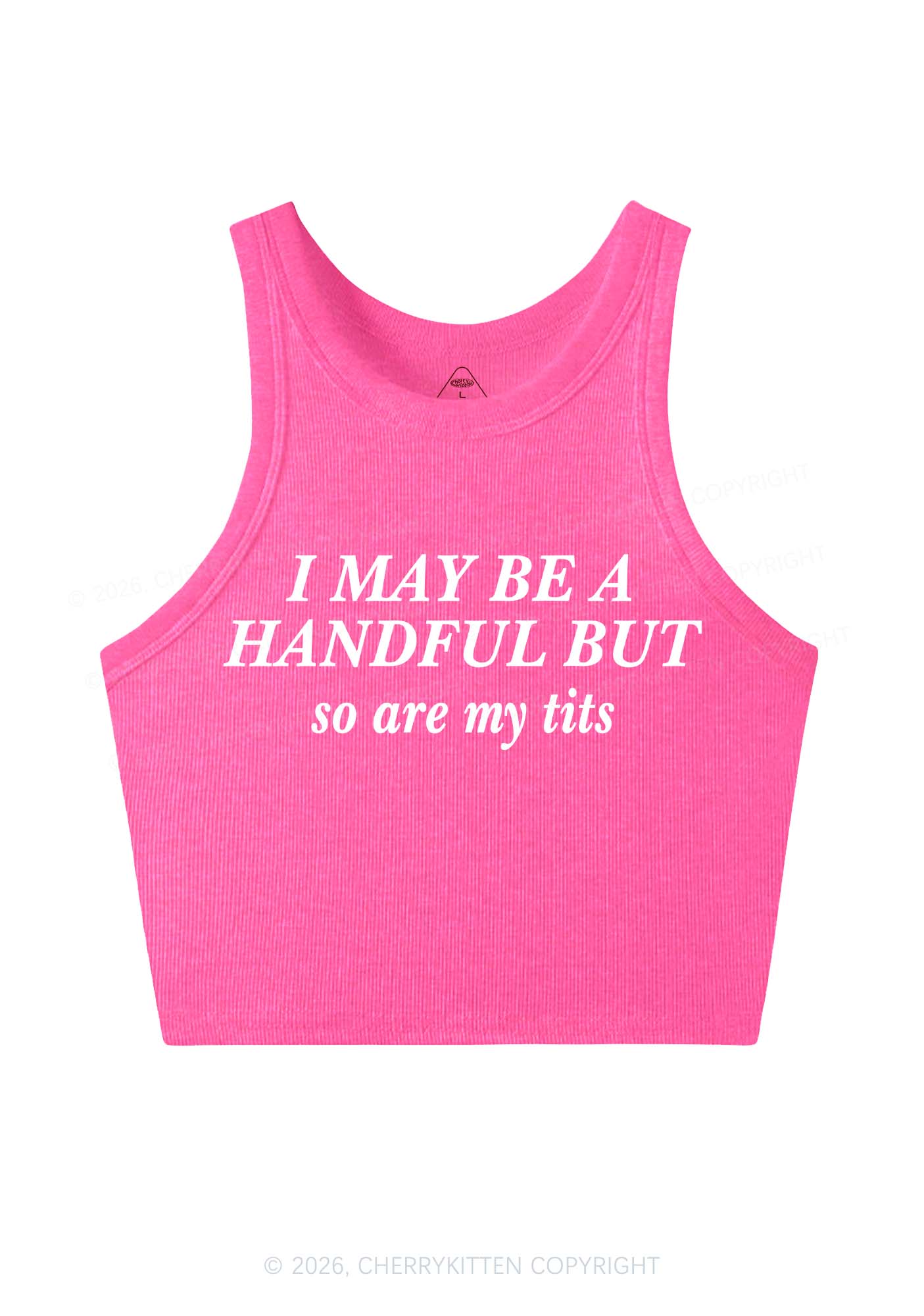 I May Be A Handful Y2K Crop Tank Top Cherrykitten - Image 5