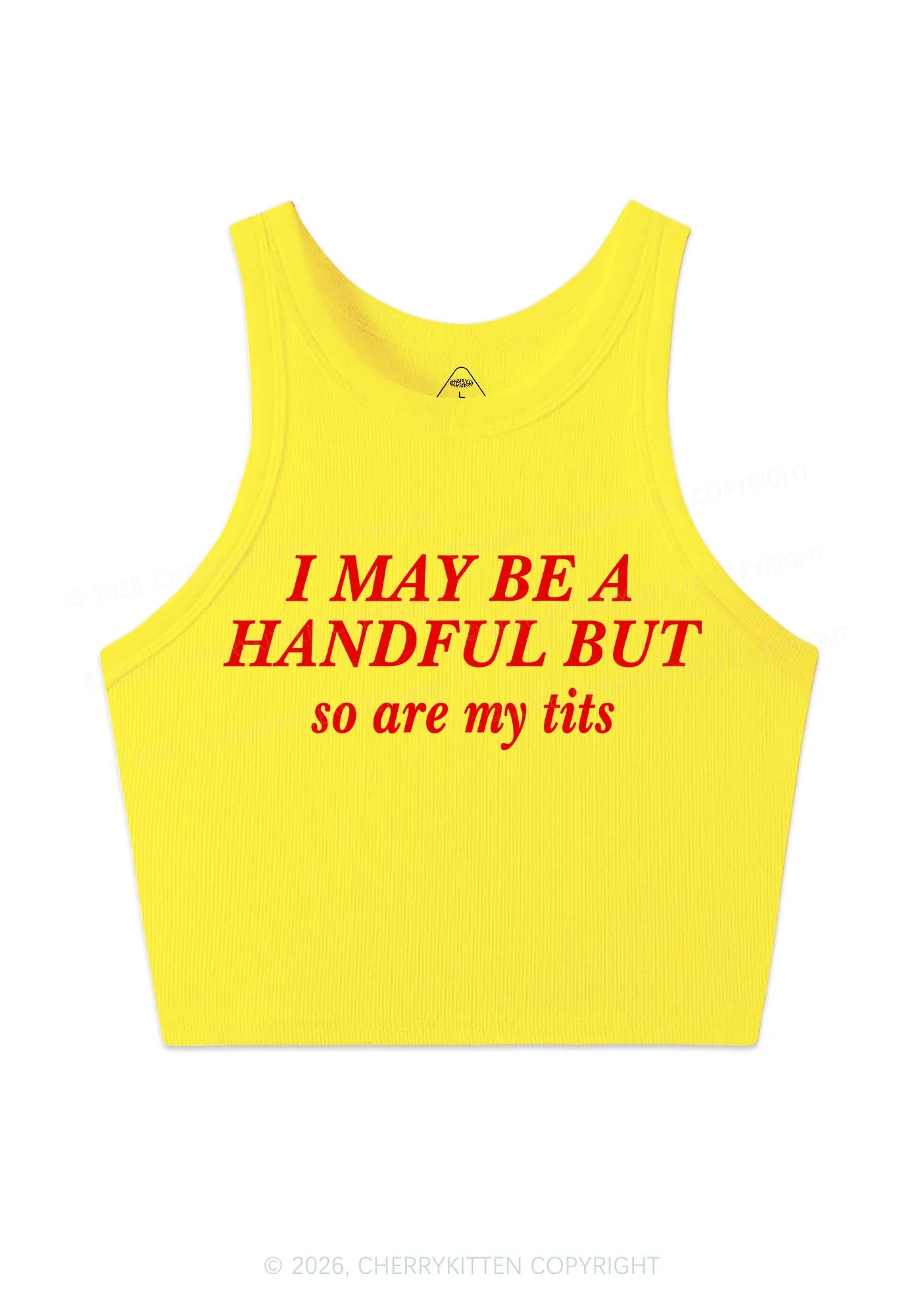 I May Be A Handful Y2K Crop Tank Top Cherrykitten - Image 6