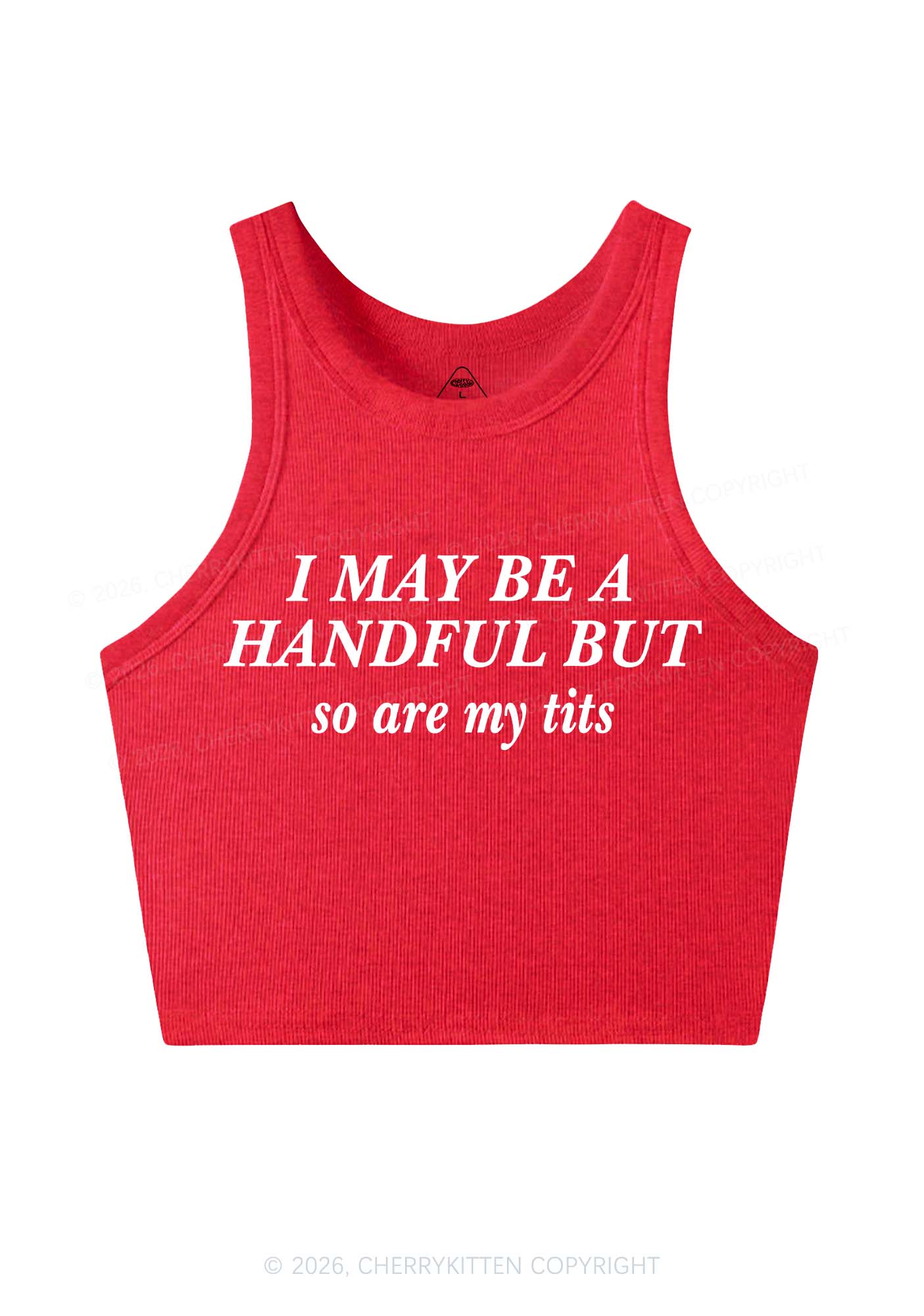 I May Be A Handful Y2K Crop Tank Top Cherrykitten - Image 7