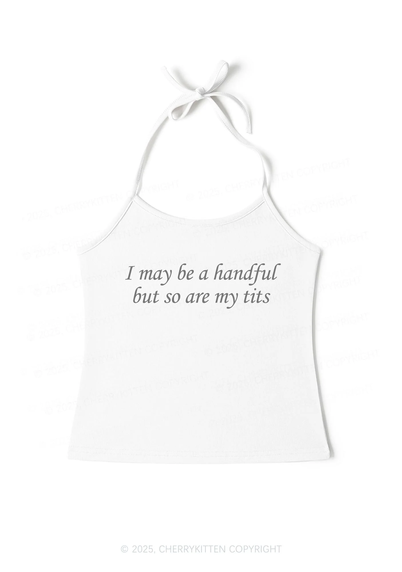 I May Be A Handful Y2K Halter Neck Cami Cherrykitten - Image 3