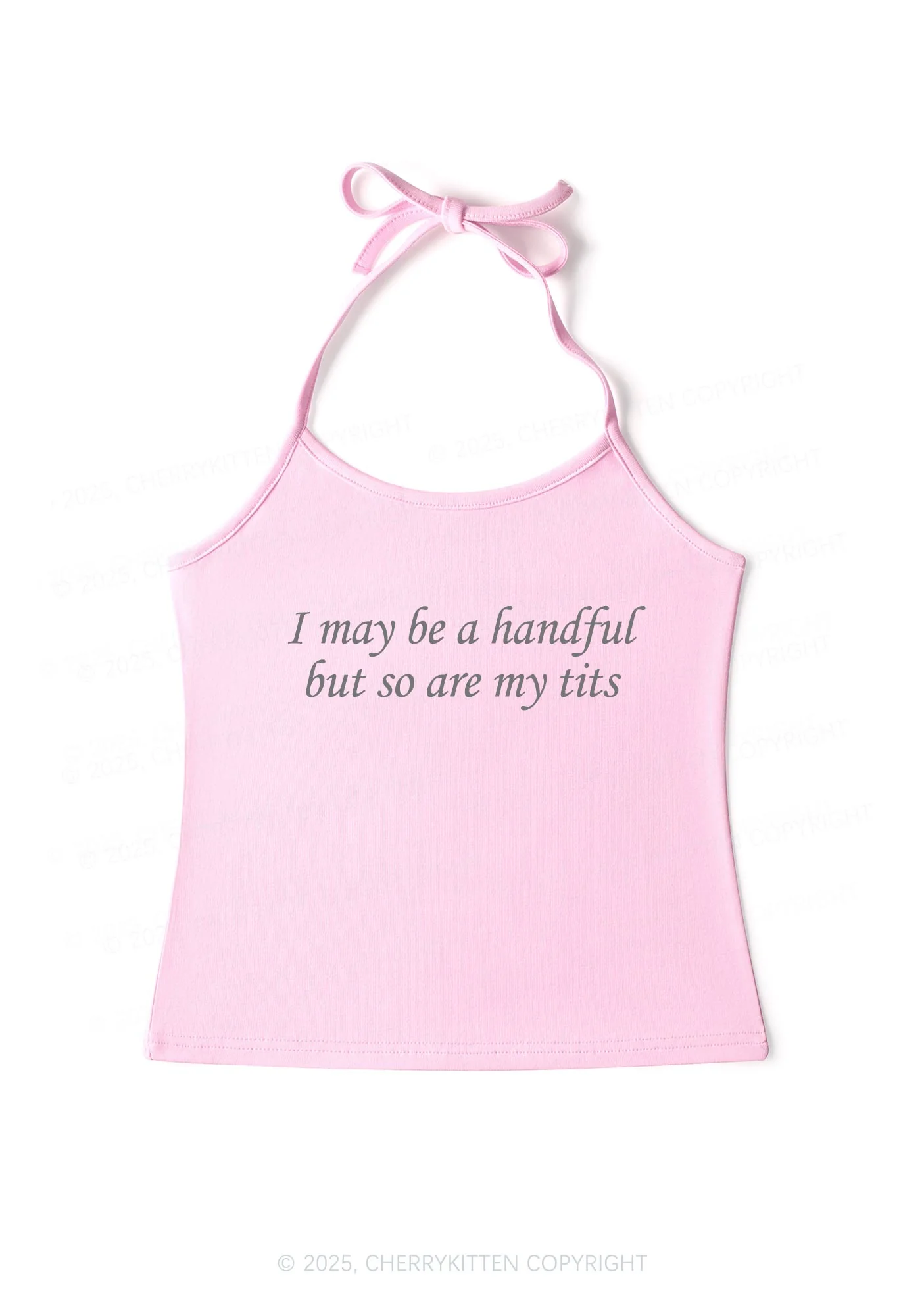 I May Be A Handful Y2K Halter Neck Cami Cherrykitten - Image 5