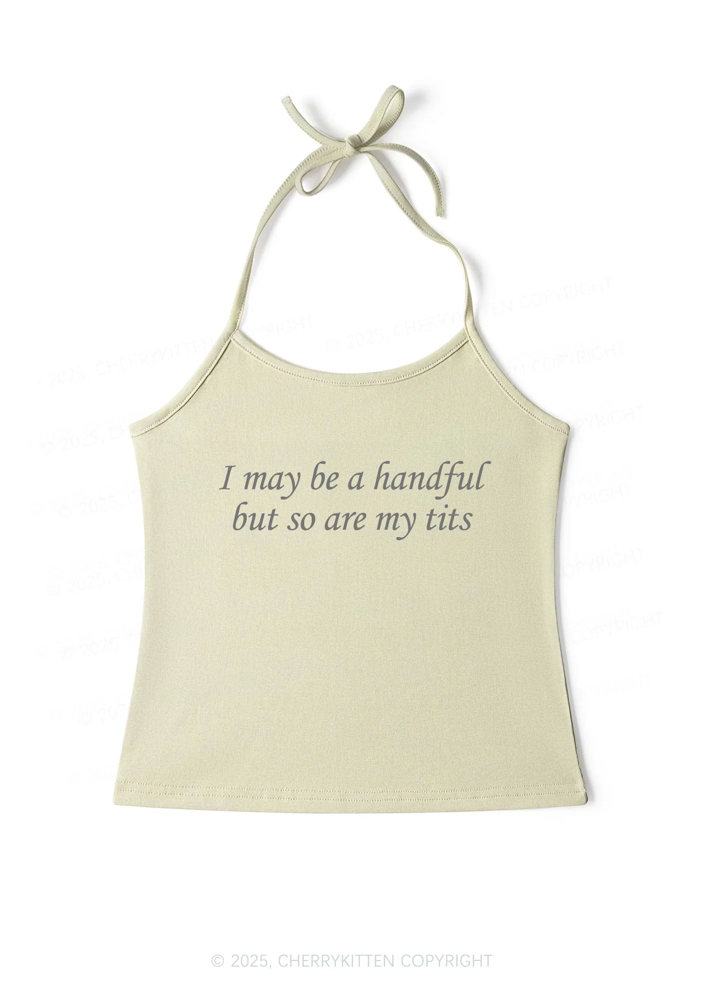 I May Be A Handful Y2K Halter Neck Cami Cherrykitten - Image 6