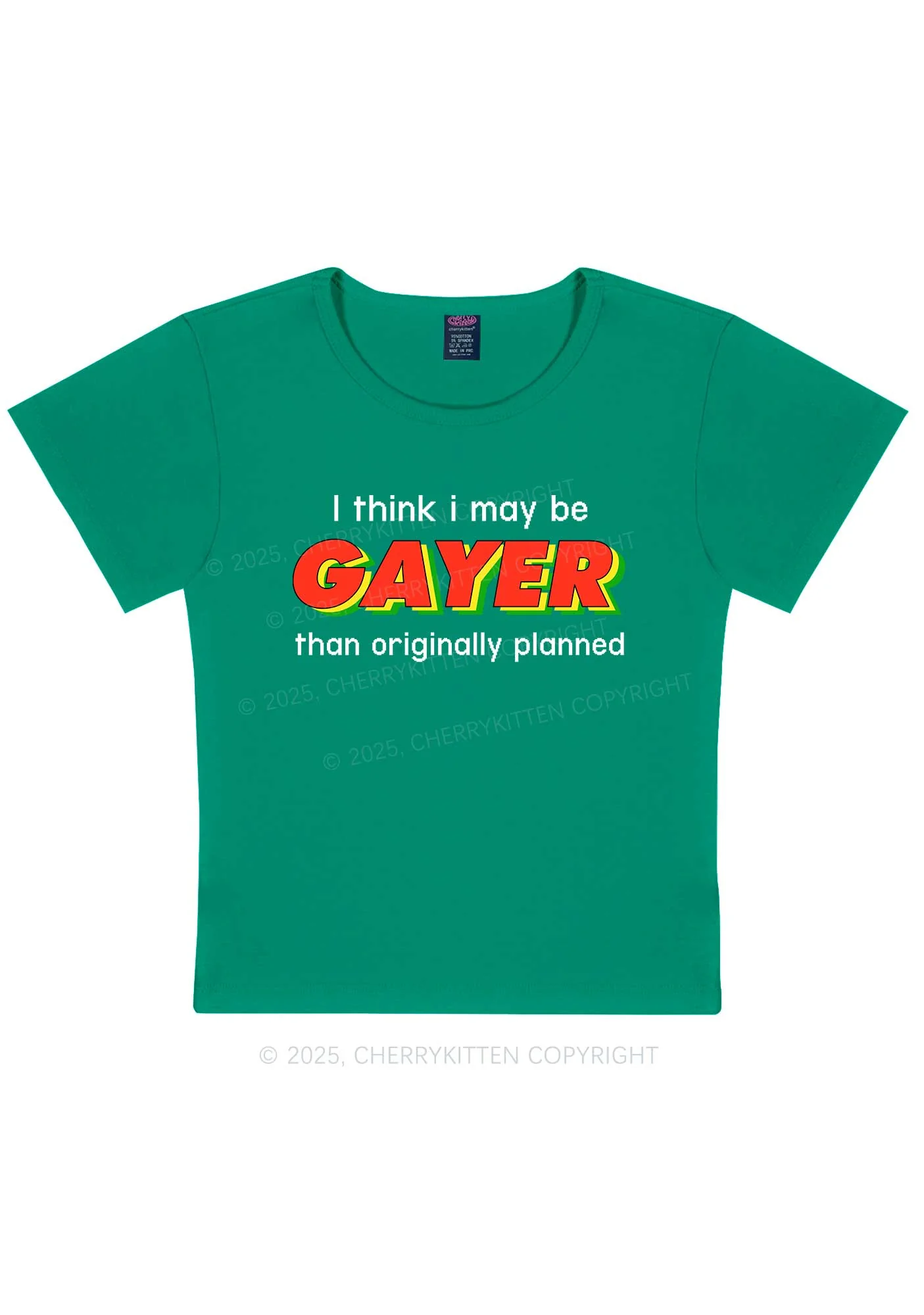 I May Be Gayer Pride Y2K Baby Tee Cherrykitten - Image 11