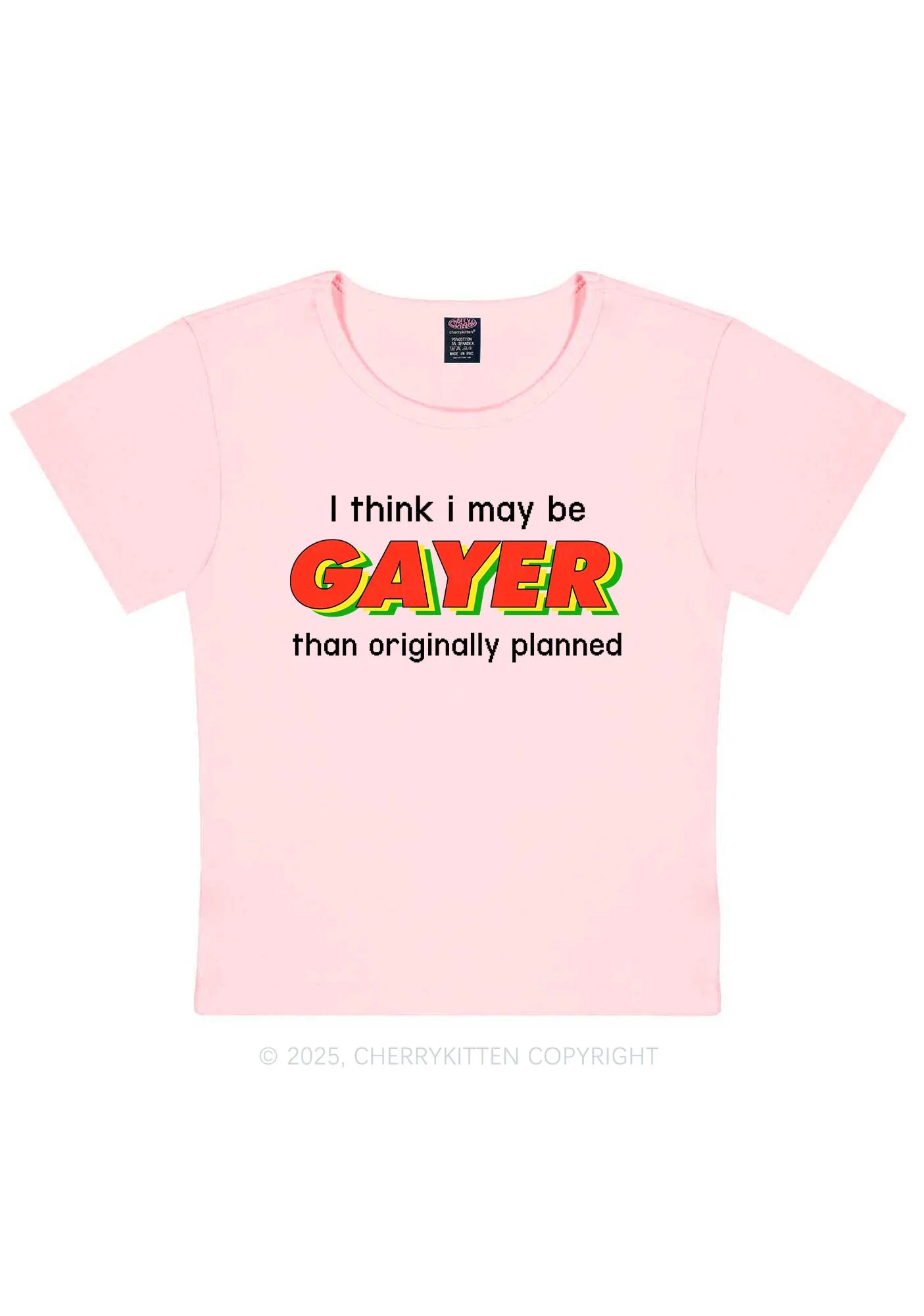 I May Be Gayer Pride Y2K Baby Tee Cherrykitten - Image 12