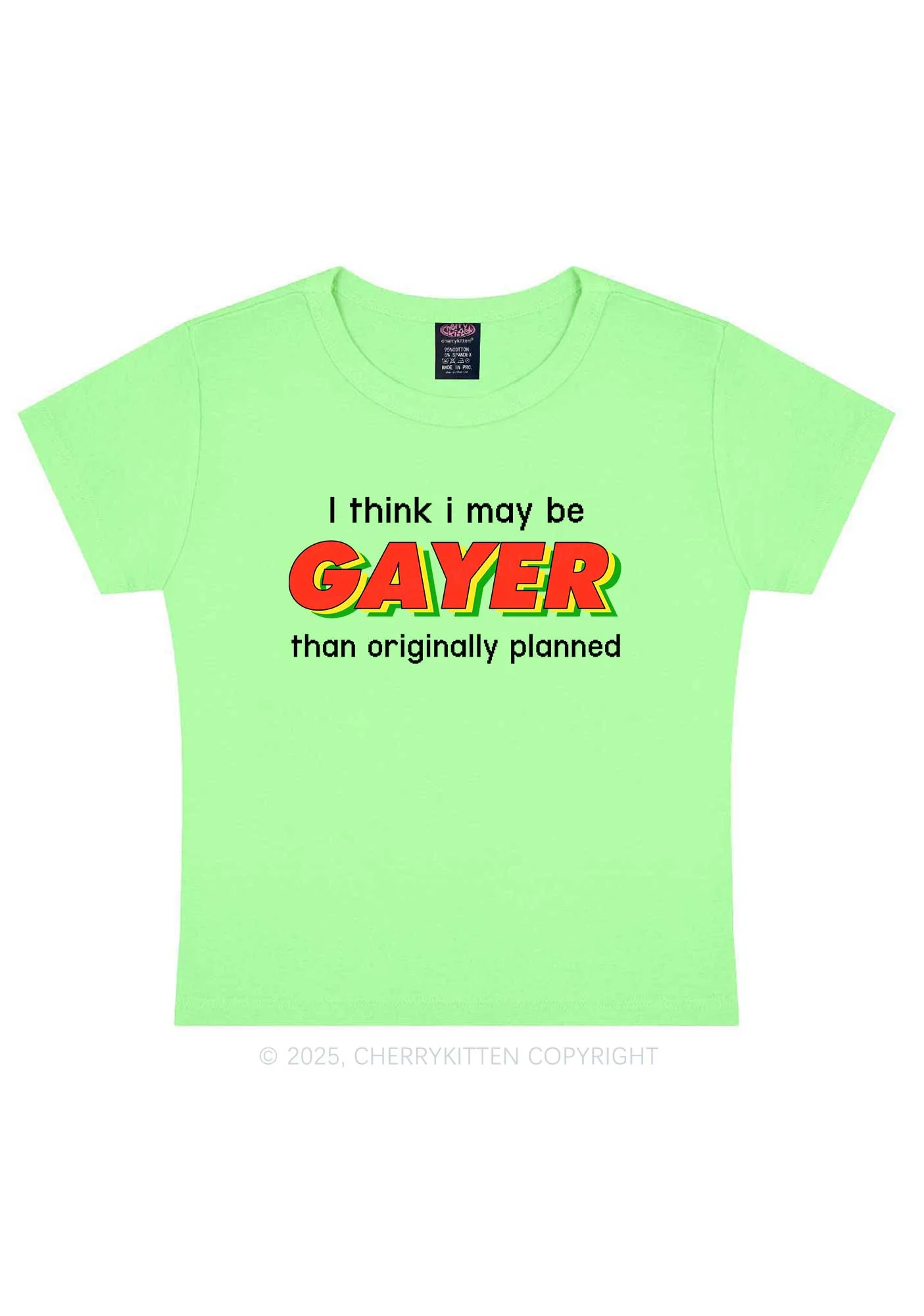 I May Be Gayer Pride Y2K Baby Tee Cherrykitten - Image 13