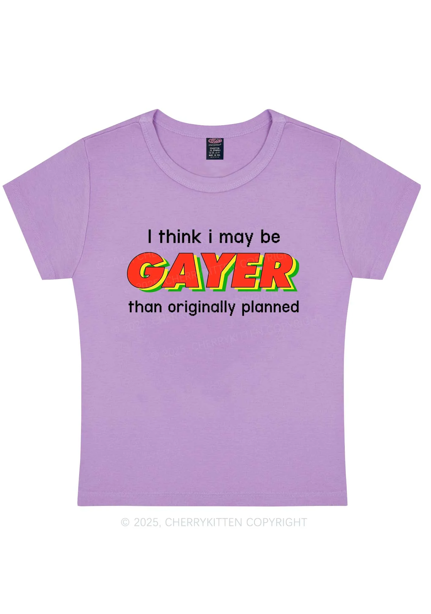 I May Be Gayer Pride Y2K Baby Tee Cherrykitten - Image 6