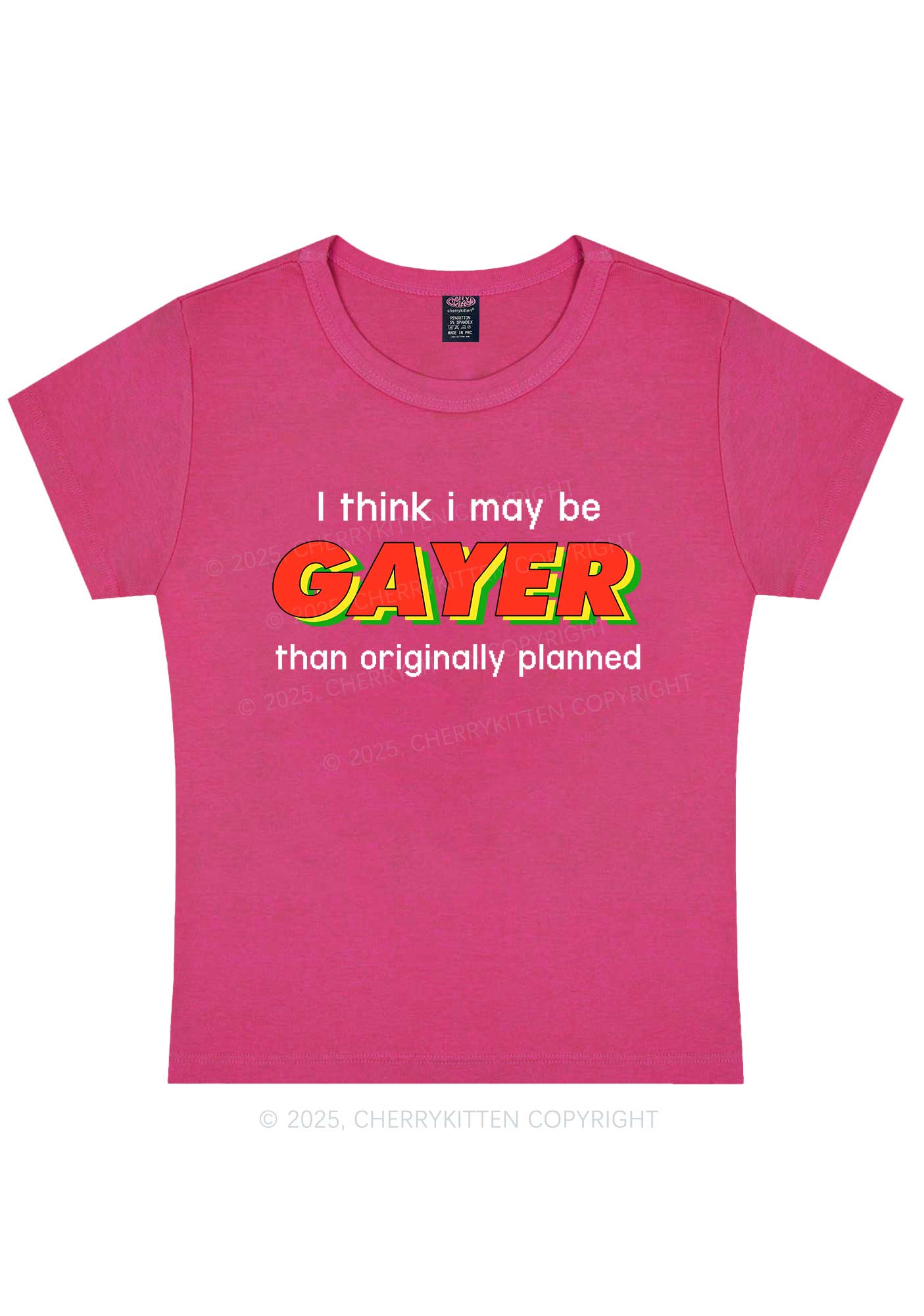 I May Be Gayer Pride Y2K Baby Tee Cherrykitten - Image 7