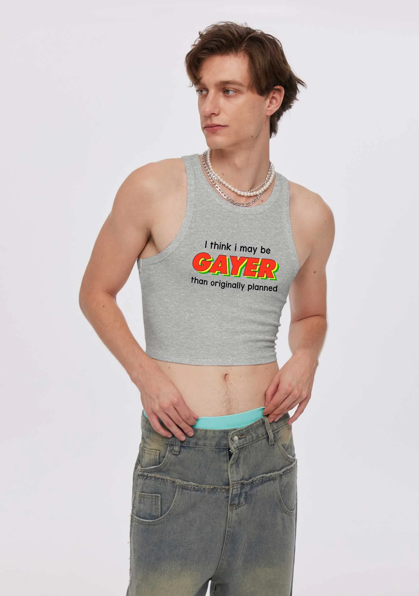 I May Be Gayer Pride Y2K Crop Tank Top Cherrykitten - Image 2