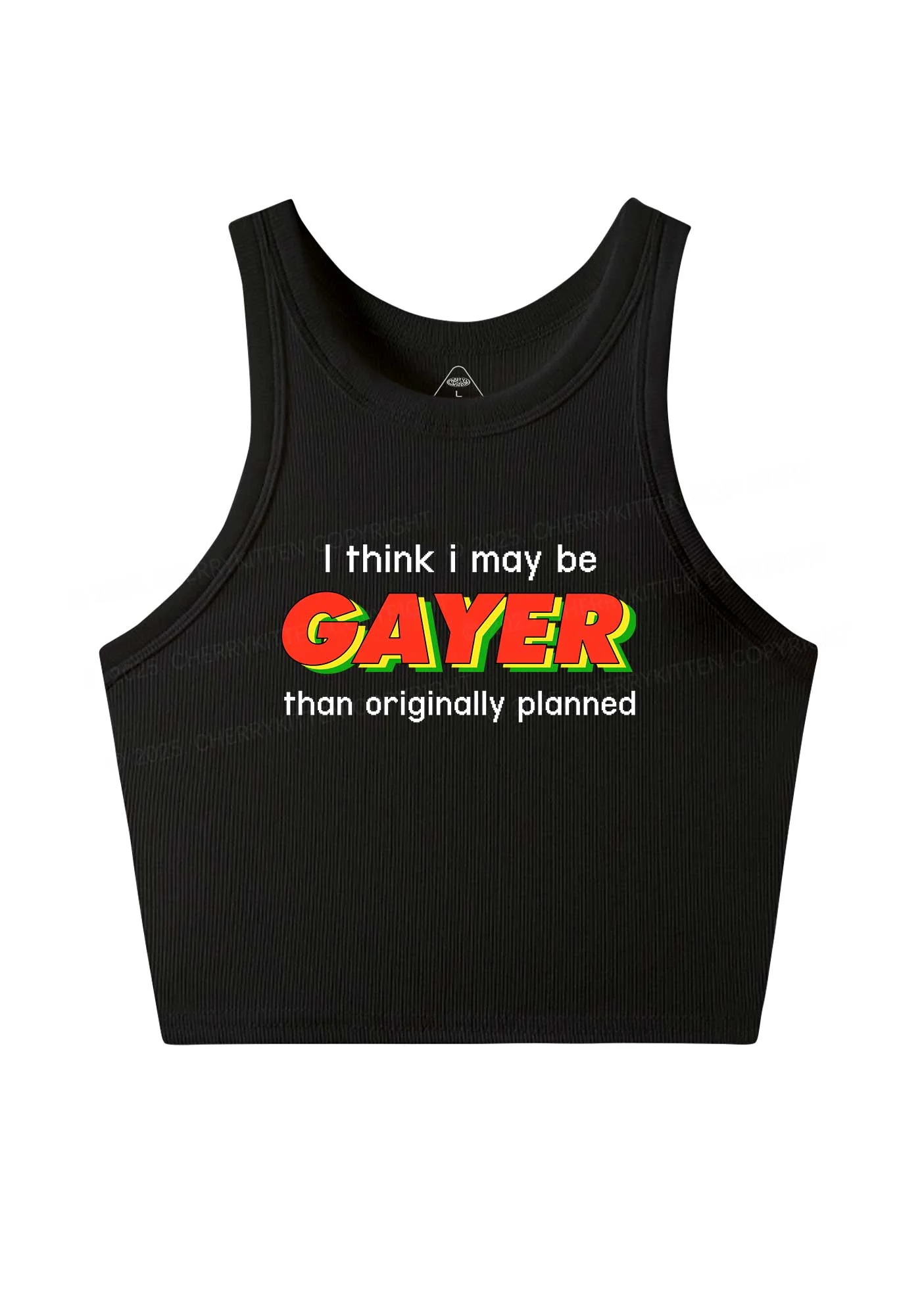 I May Be Gayer Pride Y2K Crop Tank Top Cherrykitten - Image 3